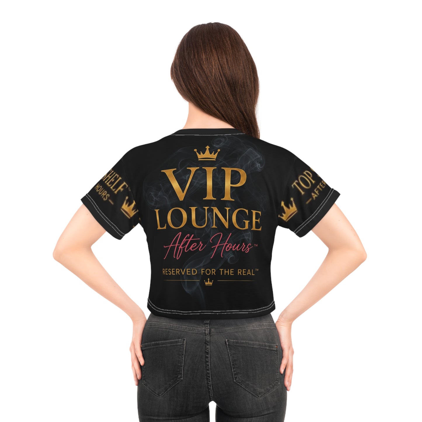VIP Lounge Crop Tee — "Top Shelf" Party Vibes Crop Top