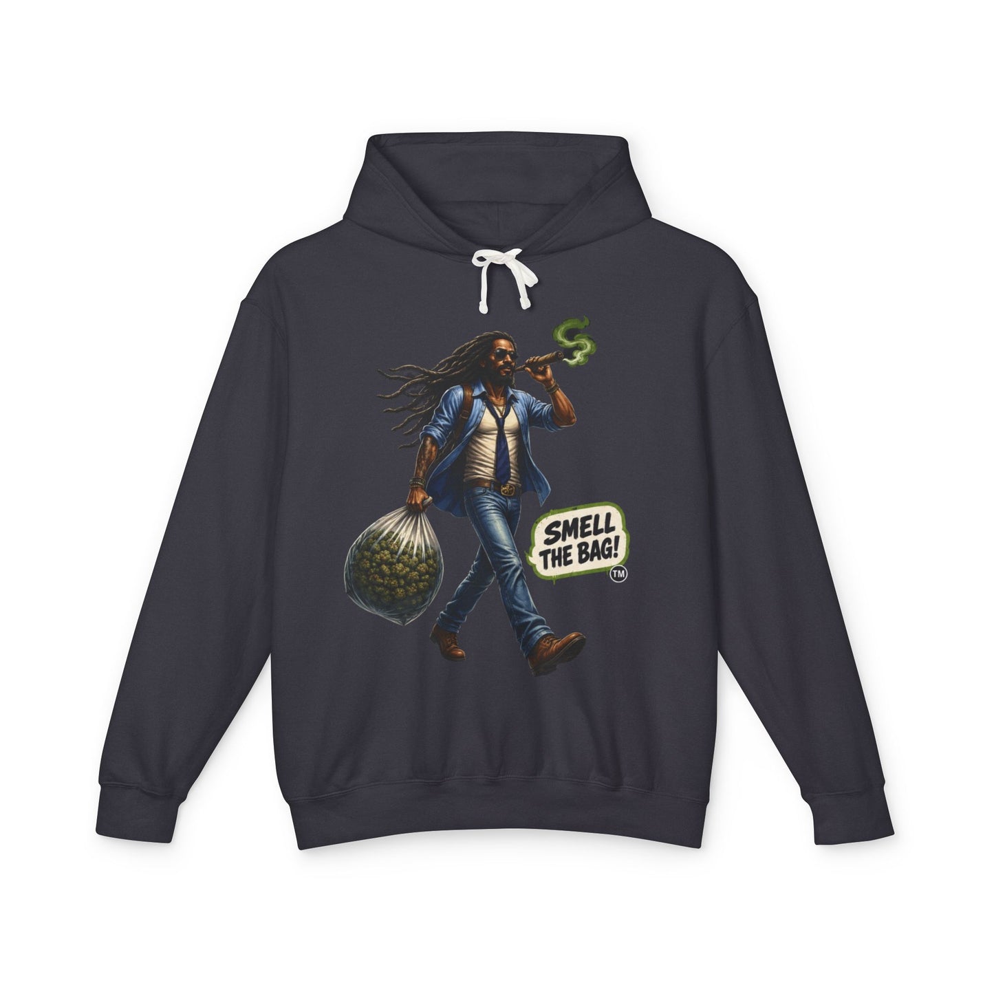 Smell The Bag Hoodie — Retro Dreadlocked Character Graphic Sweatshirt