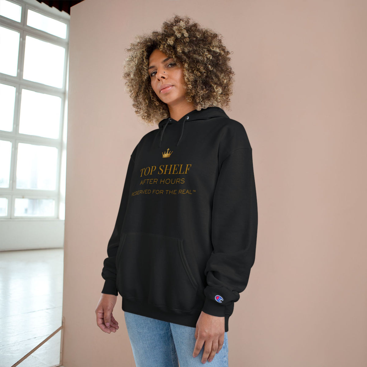 Top Shelf Hoodie — "Top Shelf After Hours" Graphic Champion Hoodie