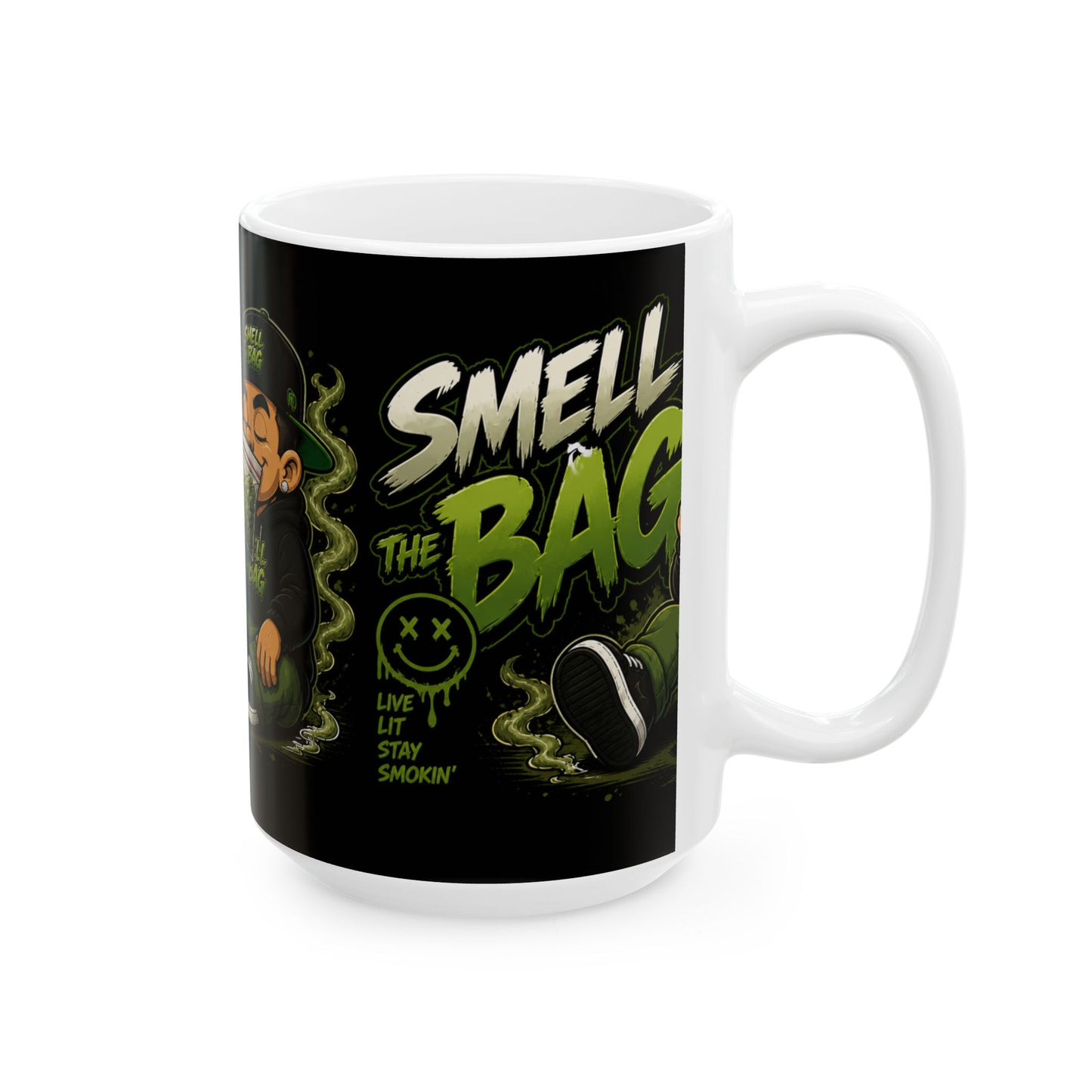 Smell The Bag | Ceramic Funny Toon Coffee Cup (11oz & 15oz)