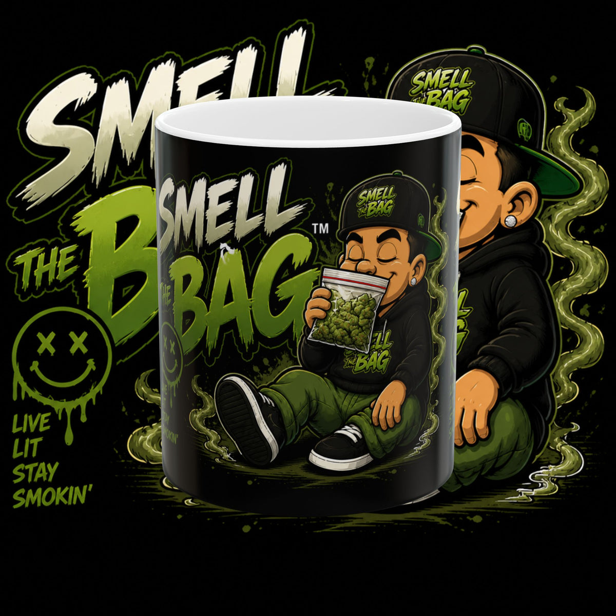 Smell The Bag | Ceramic Funny Toon Coffee Cup (11oz & 15oz)