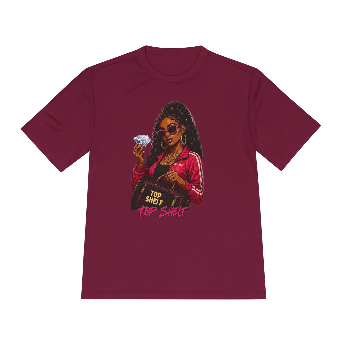 Top Shelf Woman Graphic Tee - Bold Retro Money Design