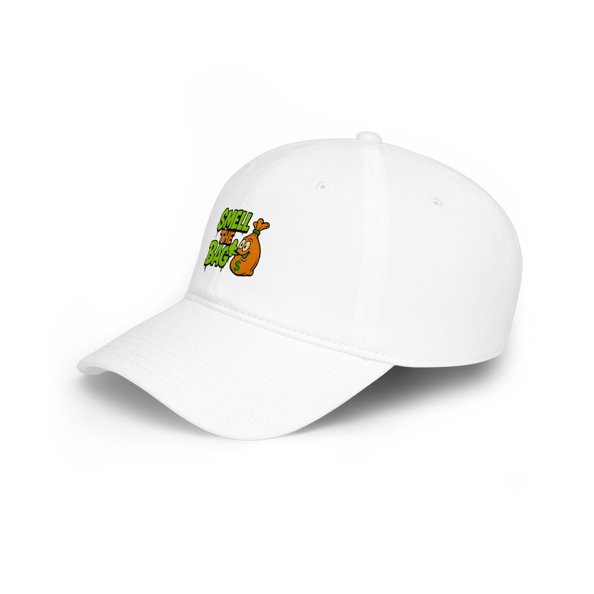 Smell The Bag Baseball Cap — Funny Retro Orange Graphic Hat