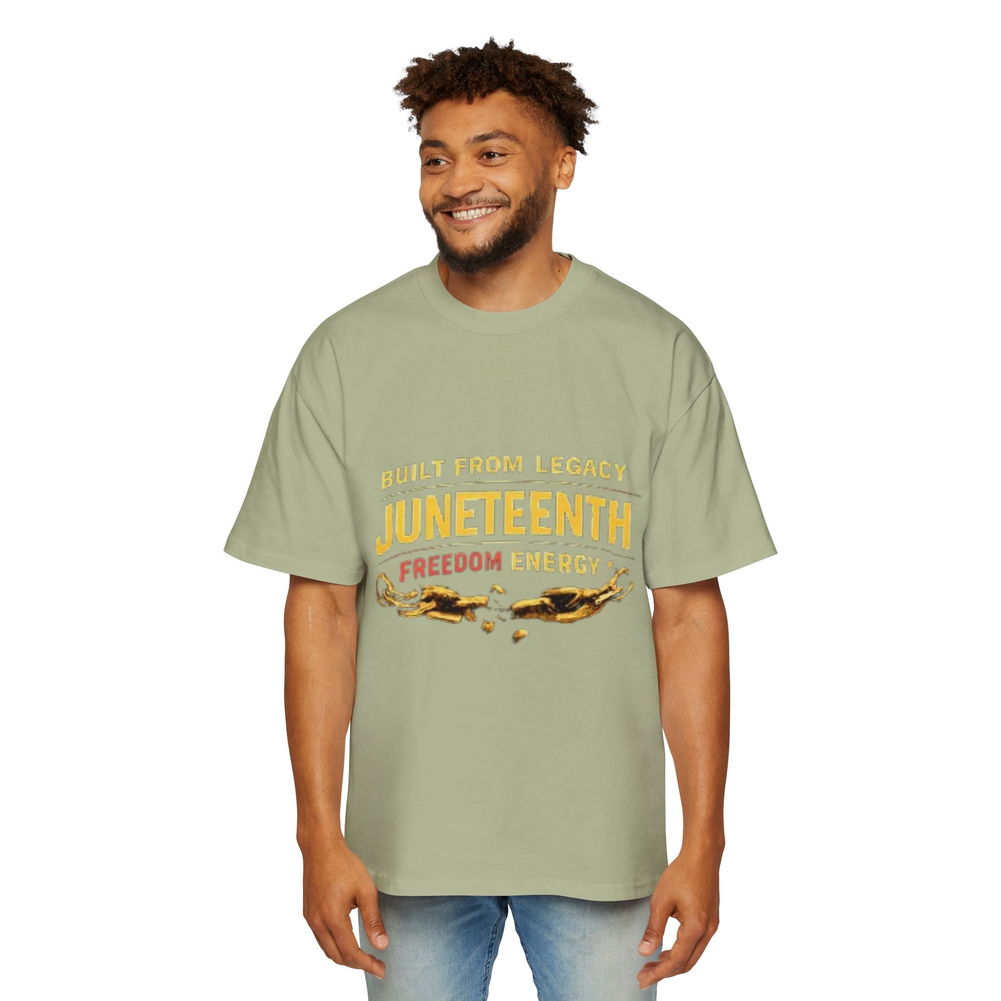Juneteenth Freedom Energy T-Shirt — "Built From Legacy" Mens Oversized Tee
