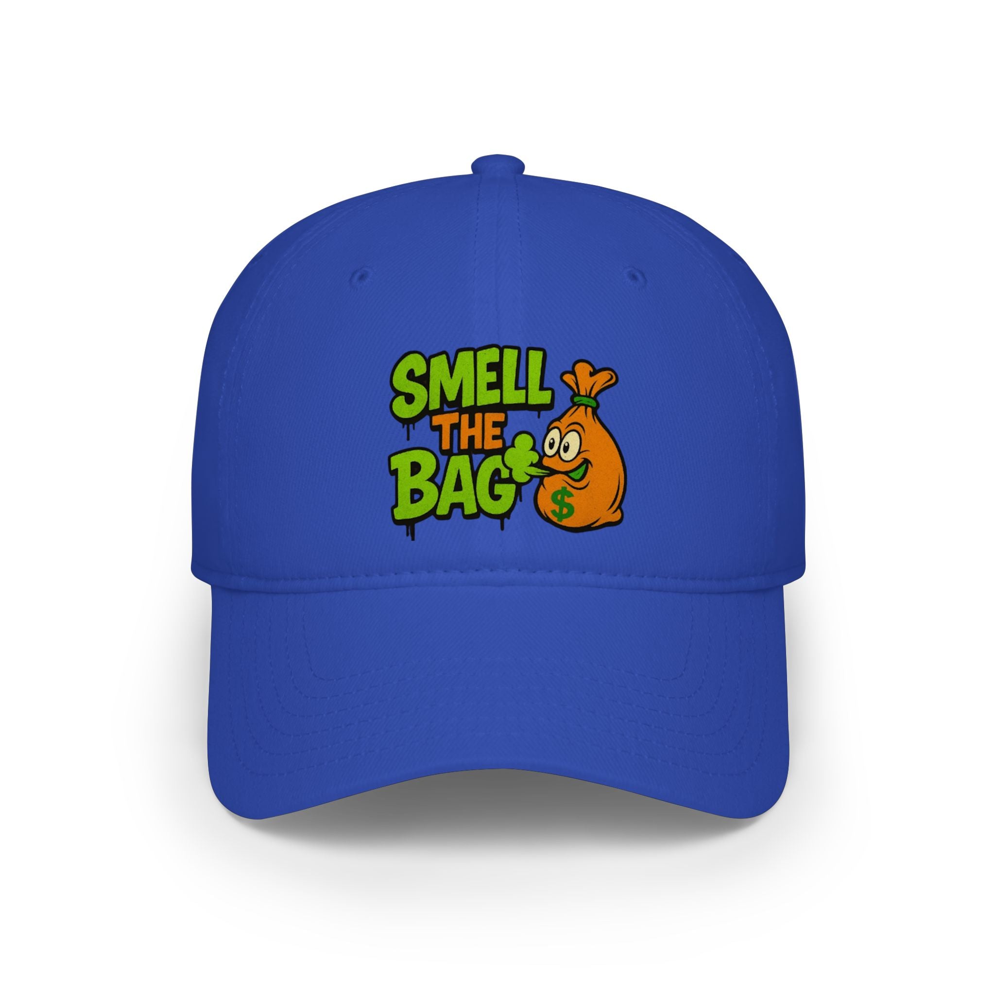 Smell The Bag Baseball Cap — Funny Retro Orange Graphic Hat