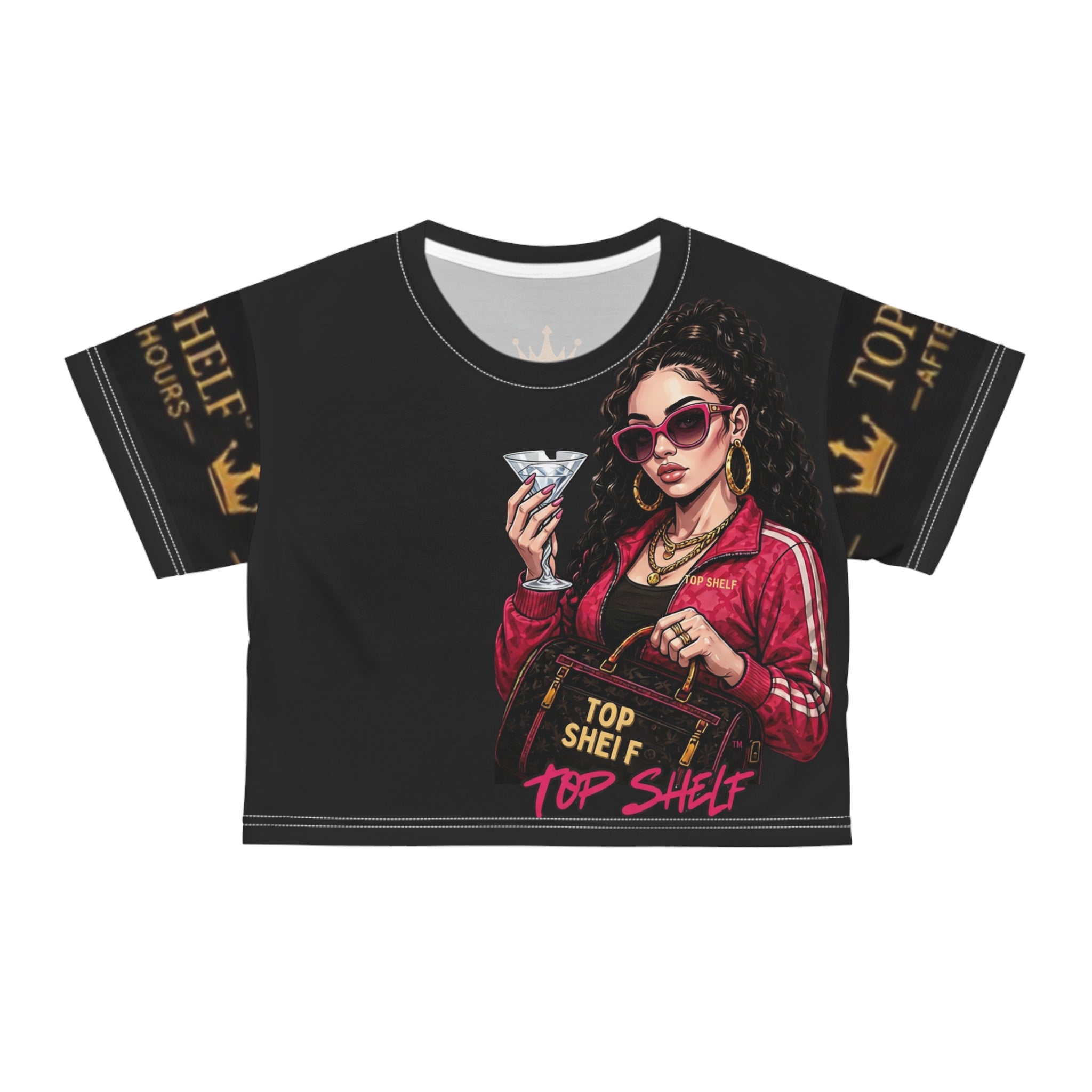 VIP Lounge Crop Tee — "Top Shelf" Party Vibes Crop Top