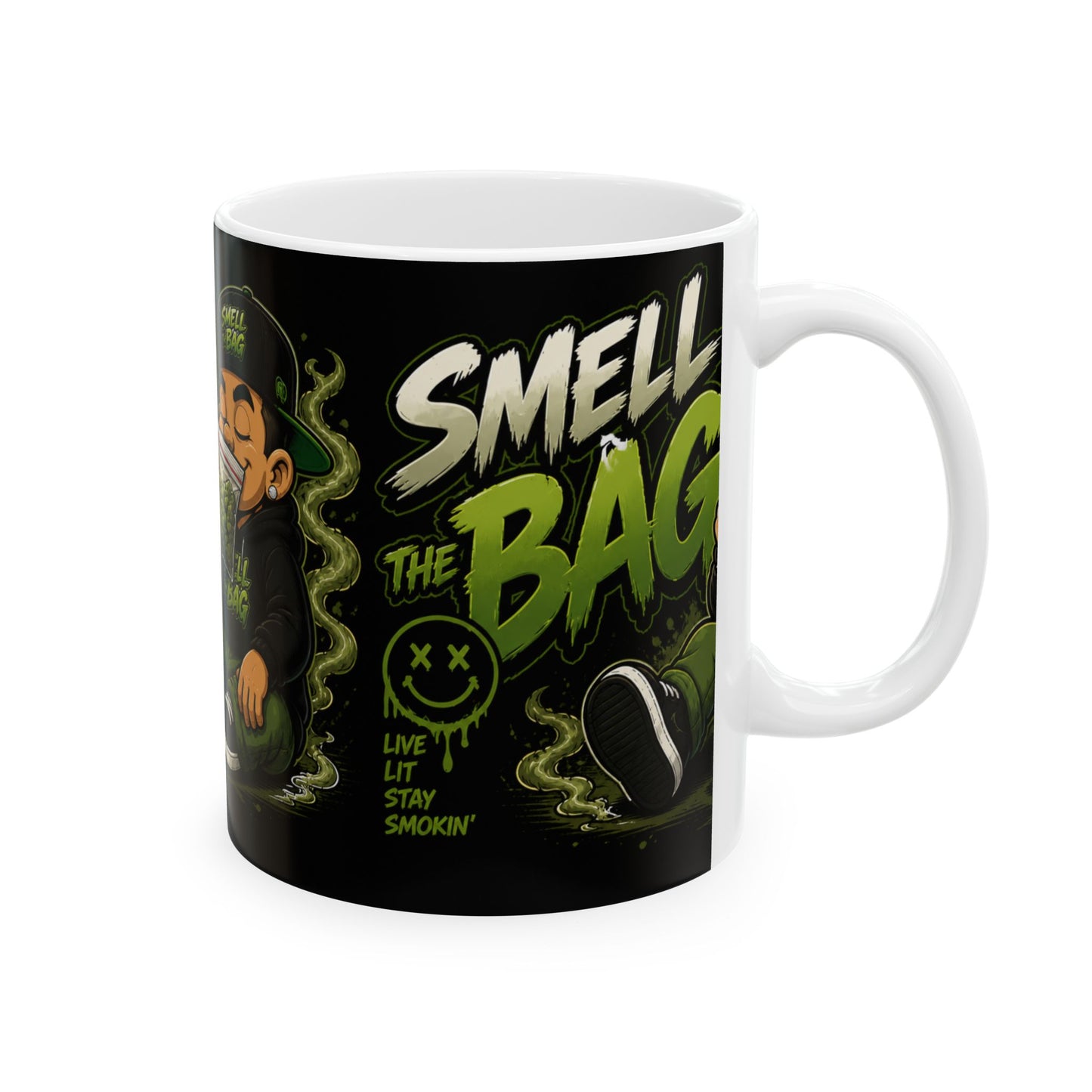Smell The Bag | Ceramic Funny Toon Coffee Cup (11oz & 15oz)