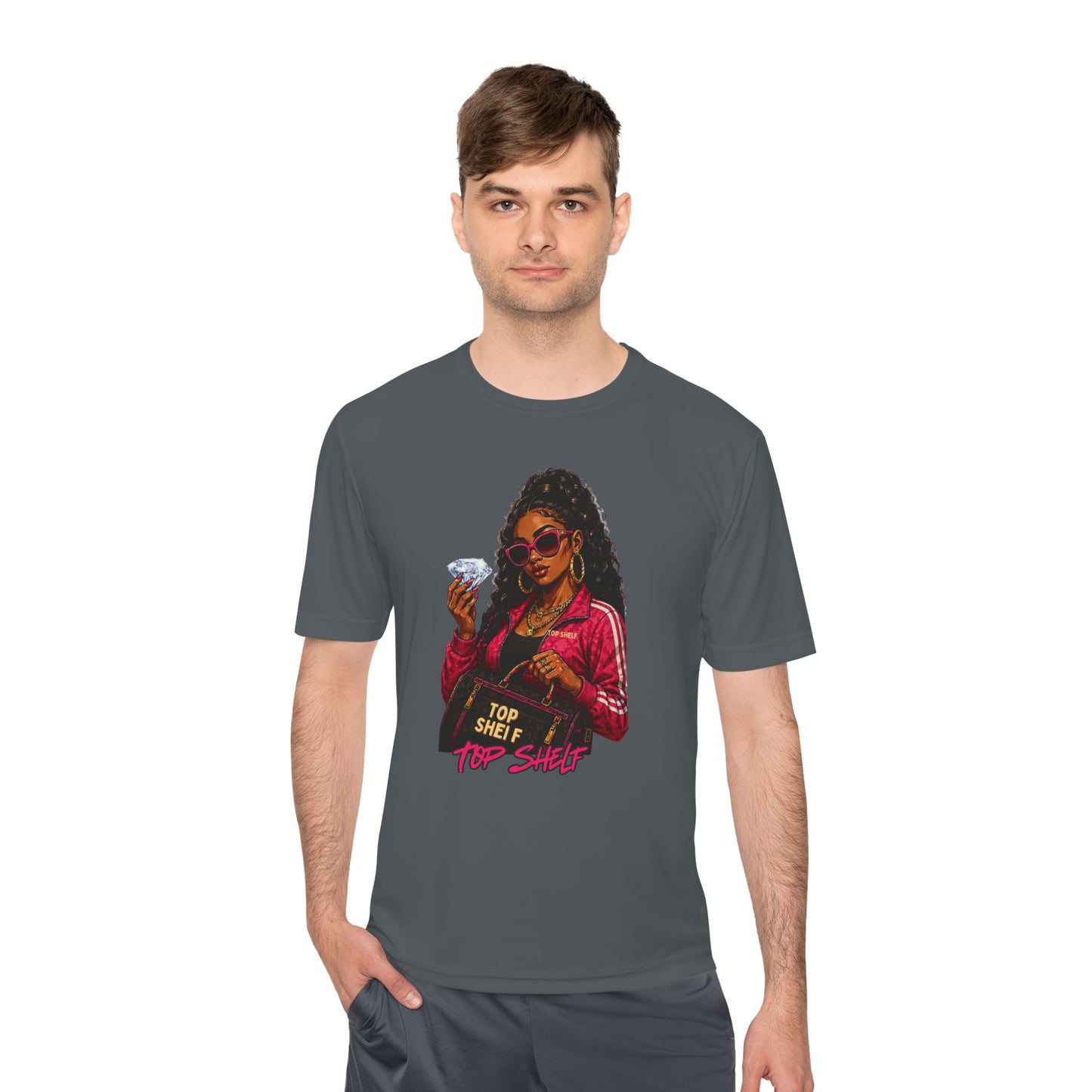 Top Shelf Woman Graphic Tee - Bold Retro Money Design