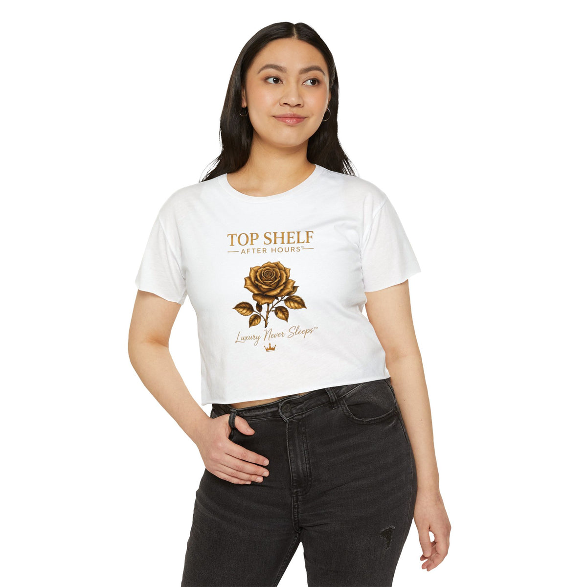 Top Shelf After Hours Rose Crop Top — Women’s Festival Graphic Tee