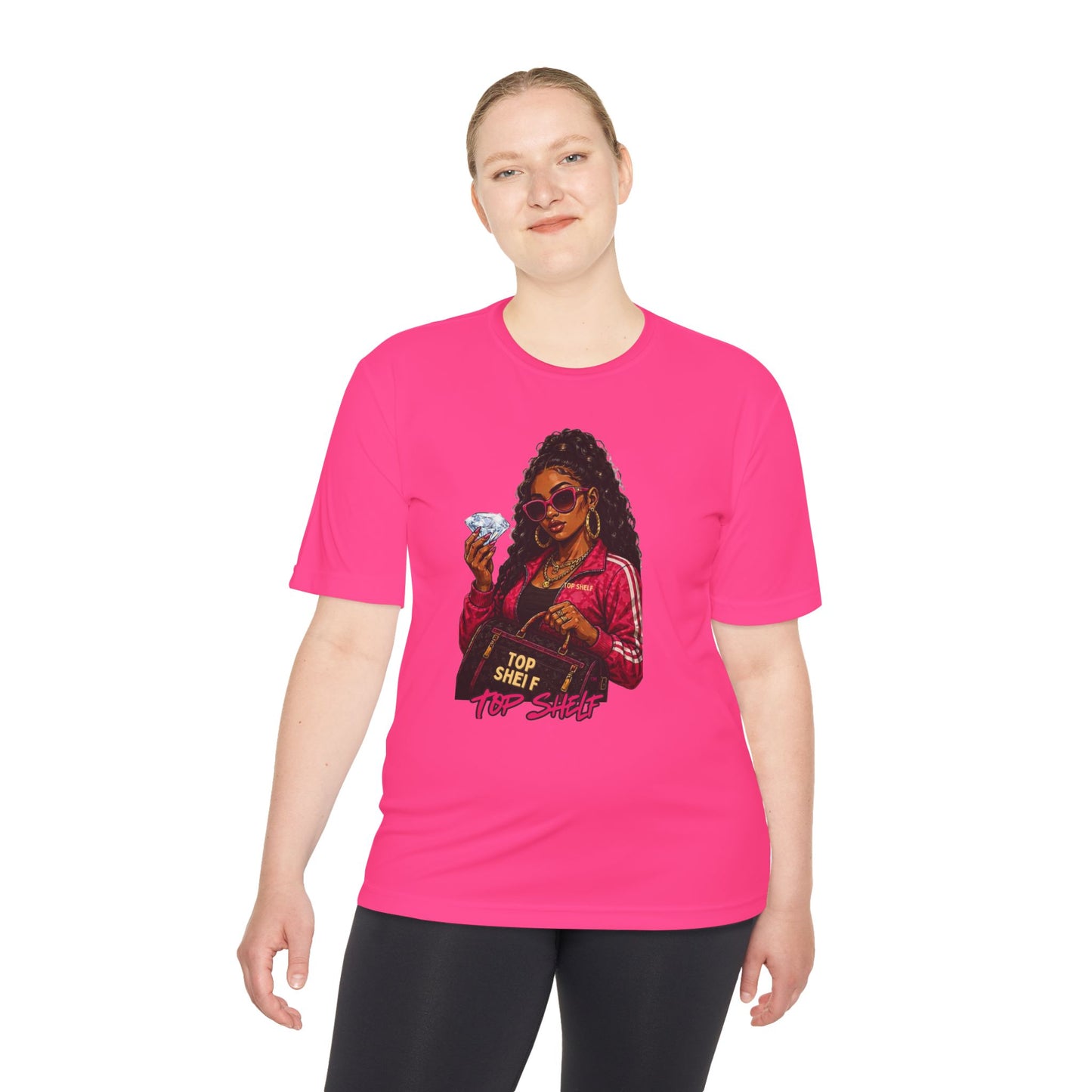 Top Shelf Woman Graphic Tee - Bold Retro Money Design