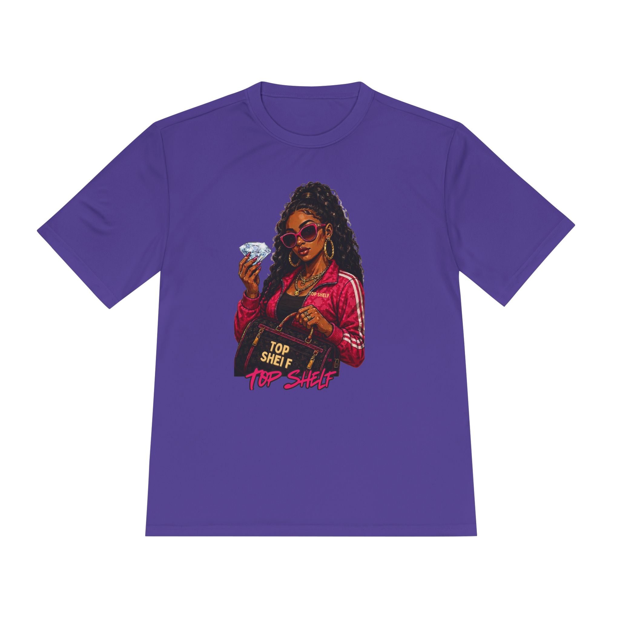 Top Shelf Woman Graphic Tee - Bold Retro Money Design