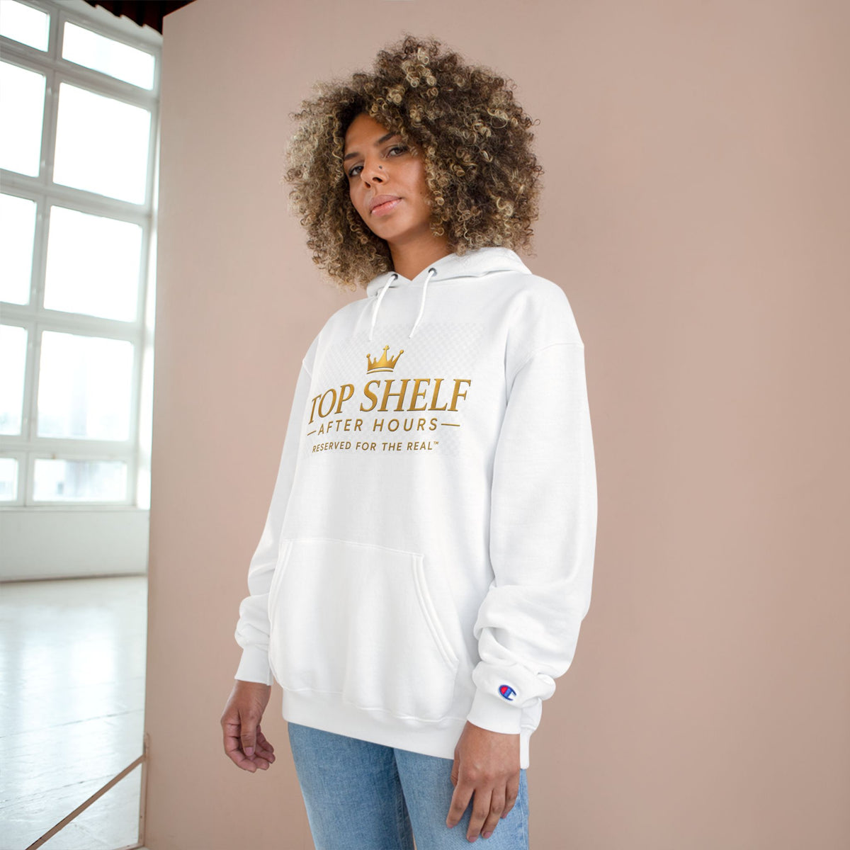 Top Shelf Hoodie — "Top Shelf After Hours" Graphic Champion Hoodie