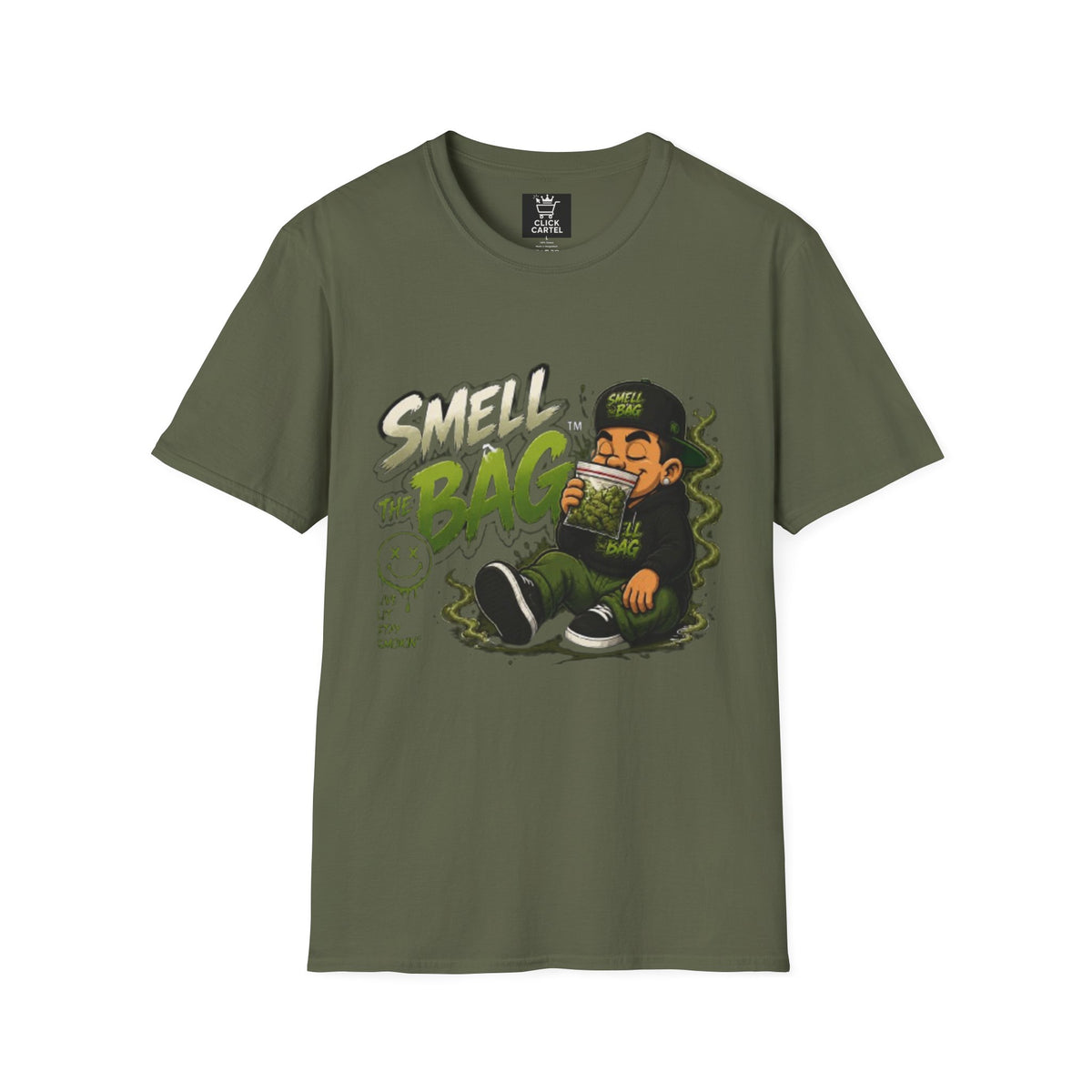 Smell The Bag T-Shirt – Funny Stoner Toon Graphic Tee