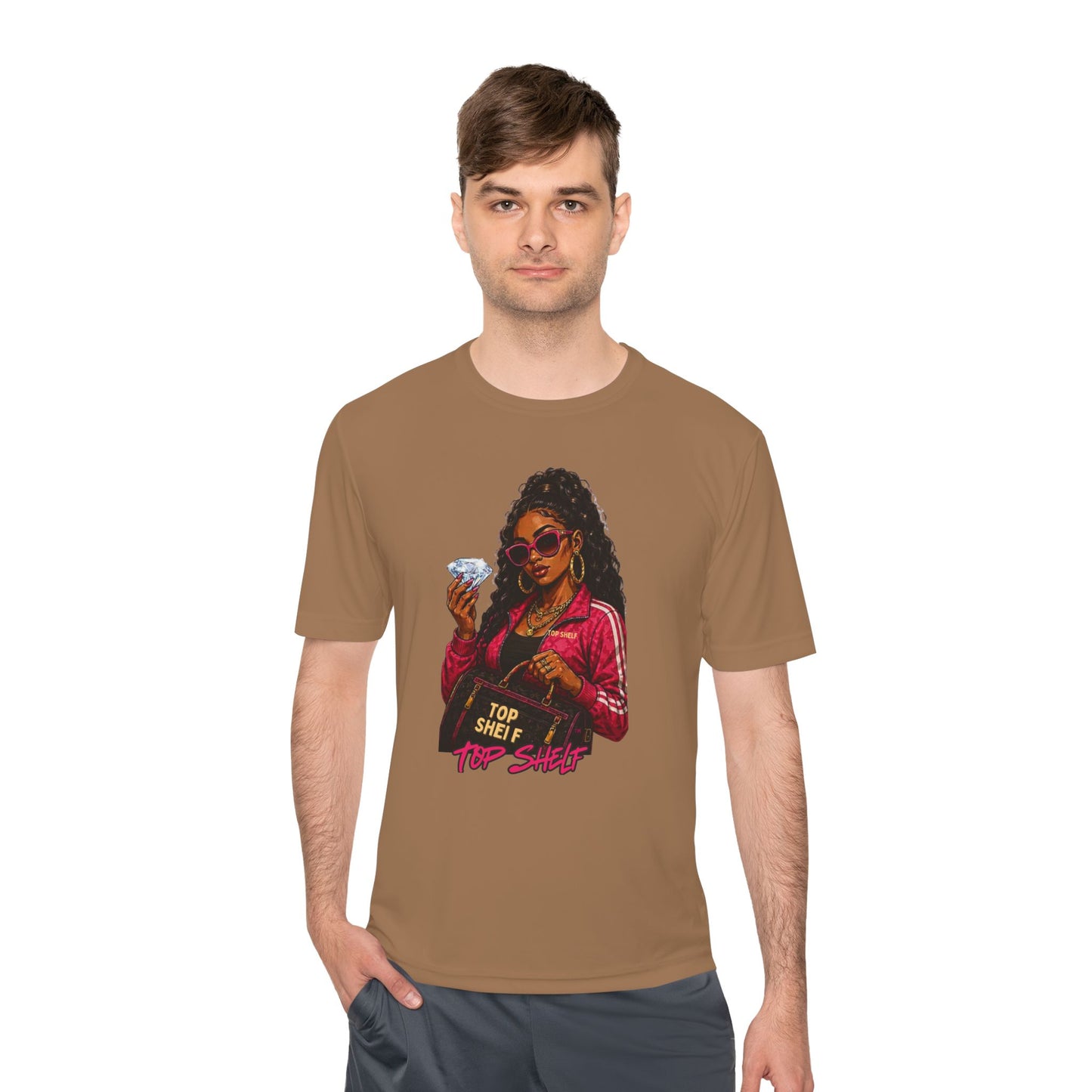 Top Shelf Woman Graphic Tee - Bold Retro Money Design