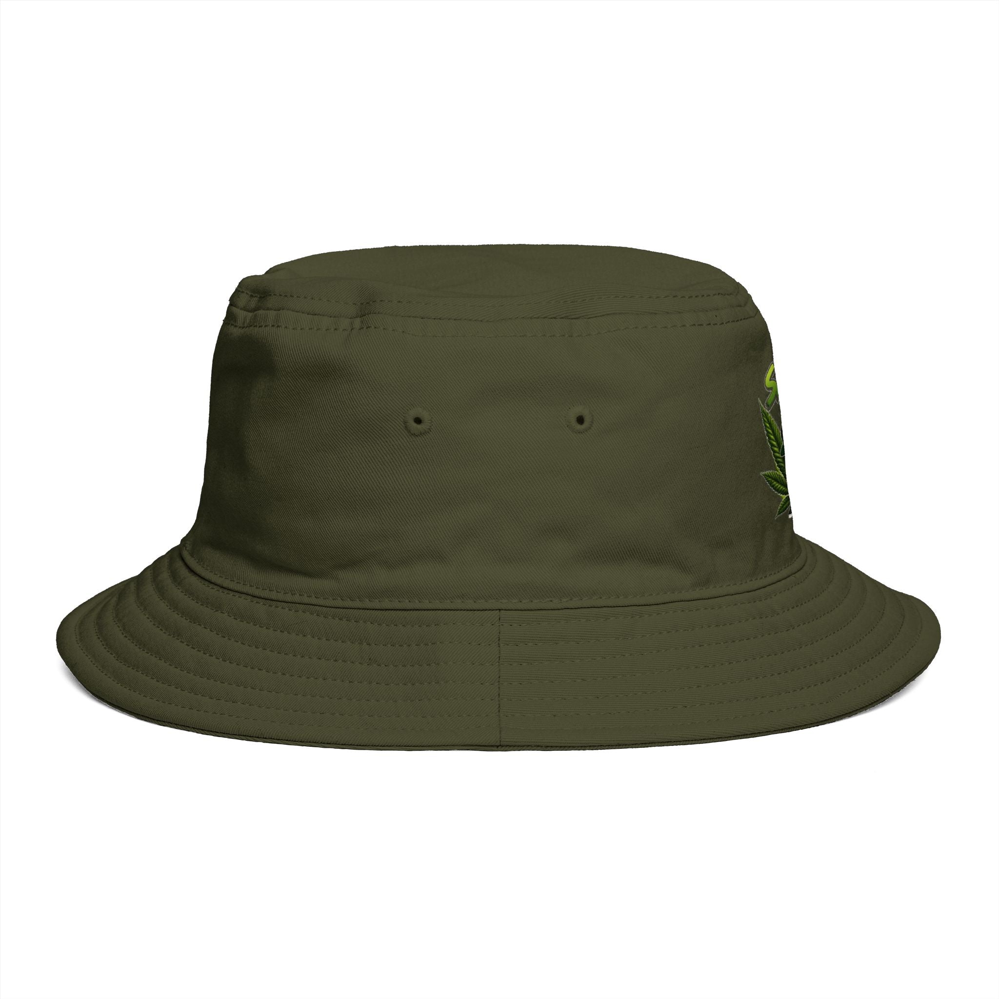 Smell the Bag Bucket Hat — Retro Cannabis Leaf Graphic Hat