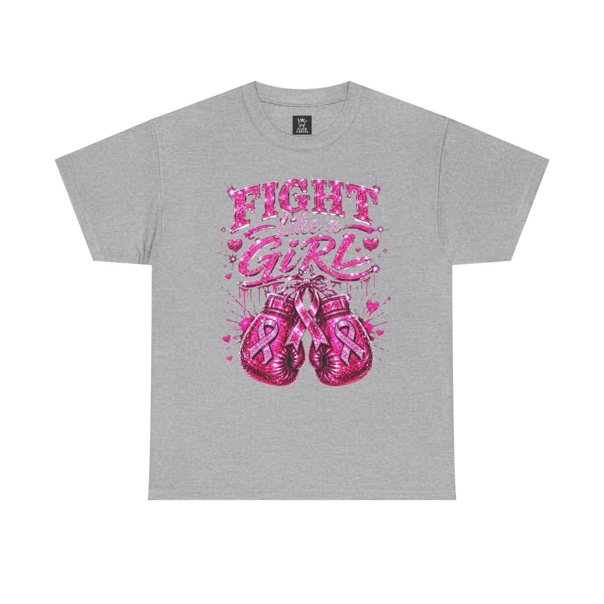 Fight Like a Girl Breast Cancer Awareness T-Shirt — Pink Boxing Gloves Design