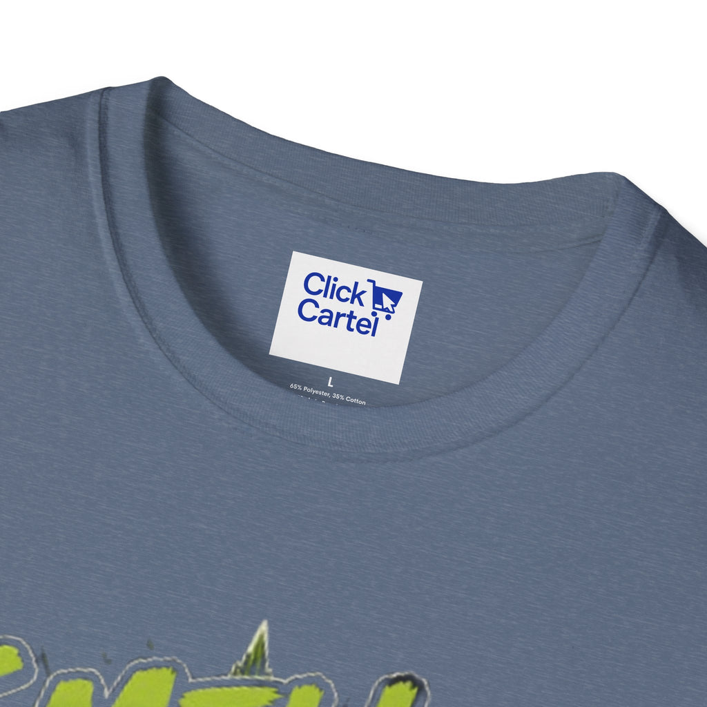 Smell the Bag Graphic T-Shirt – Cannabis Leaf & Stoner Cartoon Design