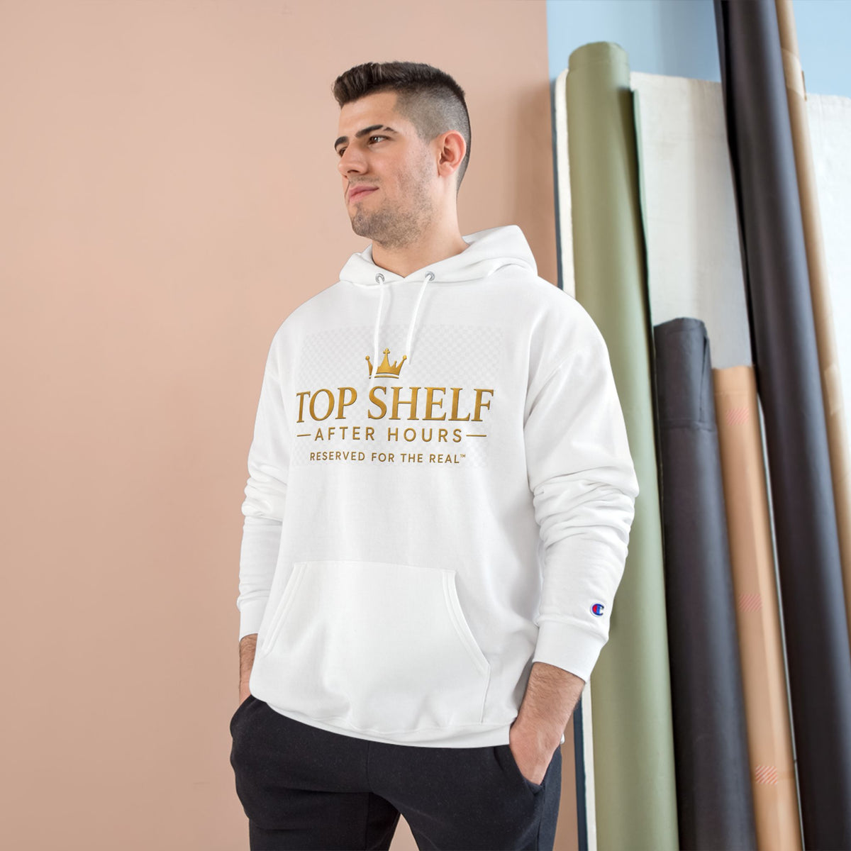 Top Shelf Hoodie — "Top Shelf After Hours" Graphic Champion Hoodie