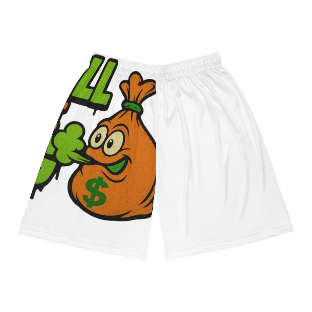 Money Bag Basketball Shorts — 'Smell the Bag' Graphic AOP Athletic Shorts