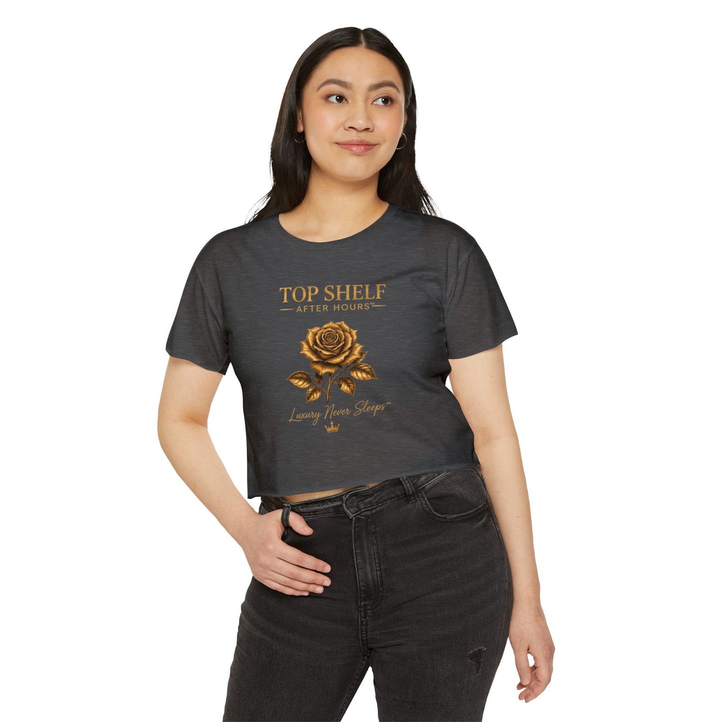 Top Shelf After Hours Rose Crop Top — Women’s Festival Graphic Tee