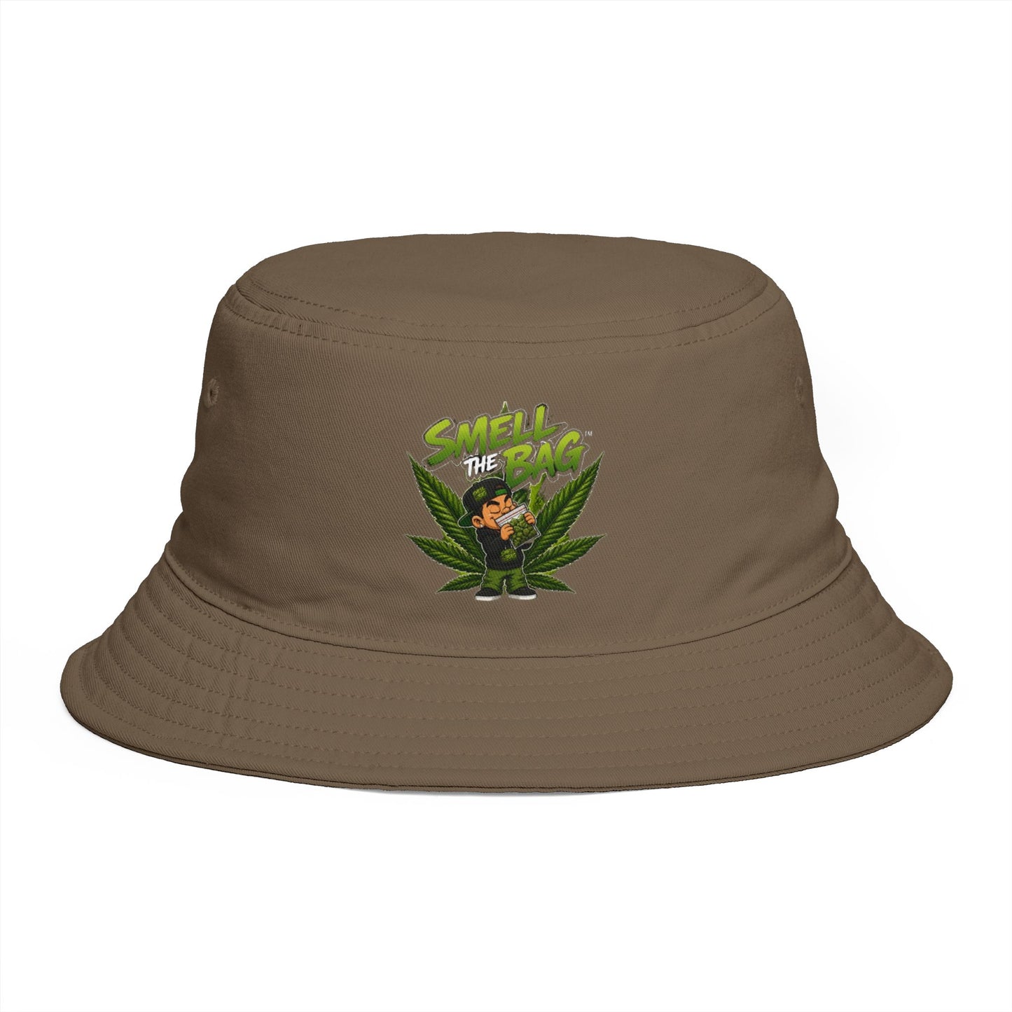 Smell the Bag| Bucket Cannabis Funny Toon Leaf Hat