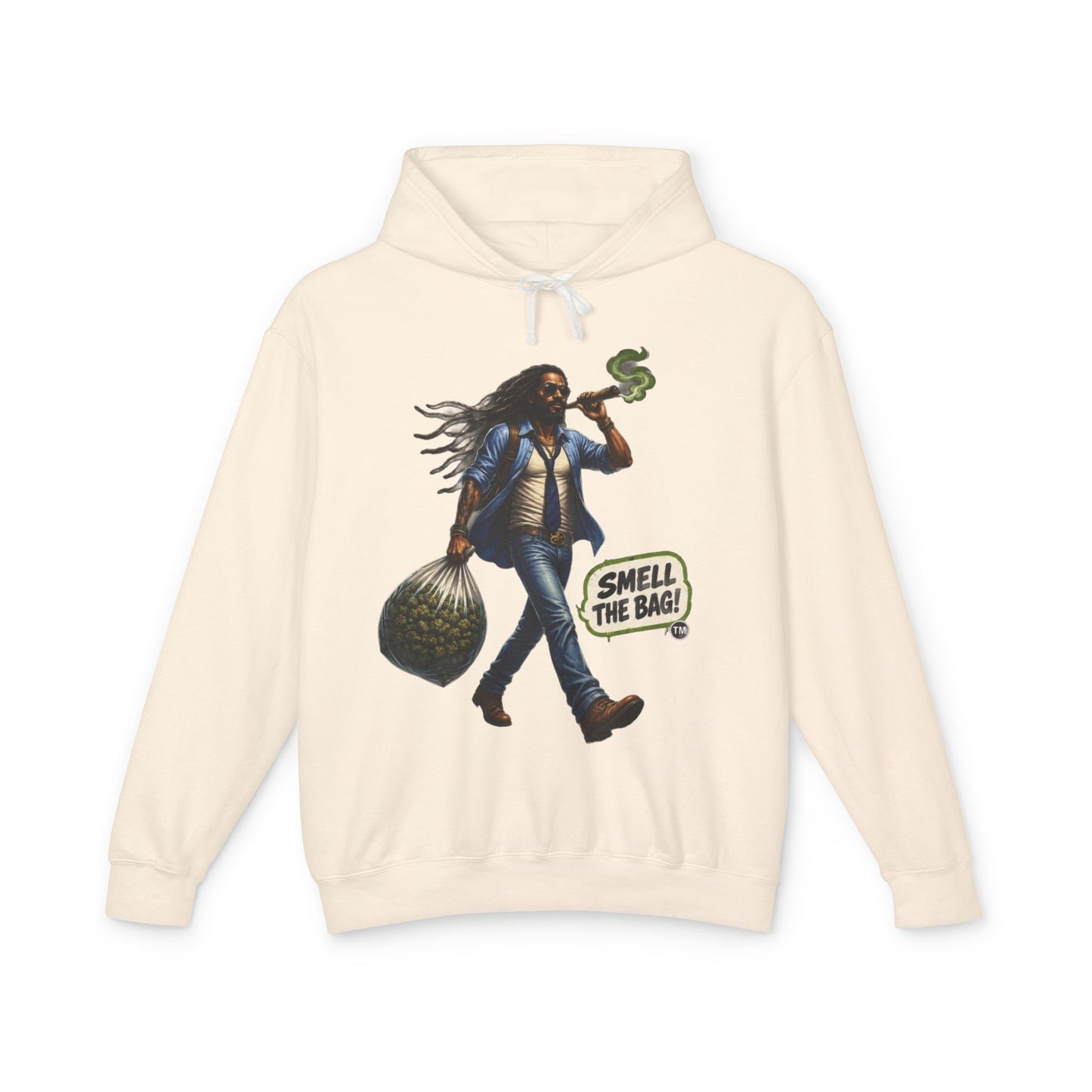 Smell The Bag Hoodie — Retro Dreadlocked Character Graphic Sweatshirt