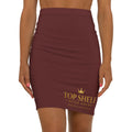 Burgundy Mid-Rise Pencil Skirt — Sleek Office & Date Night Midi