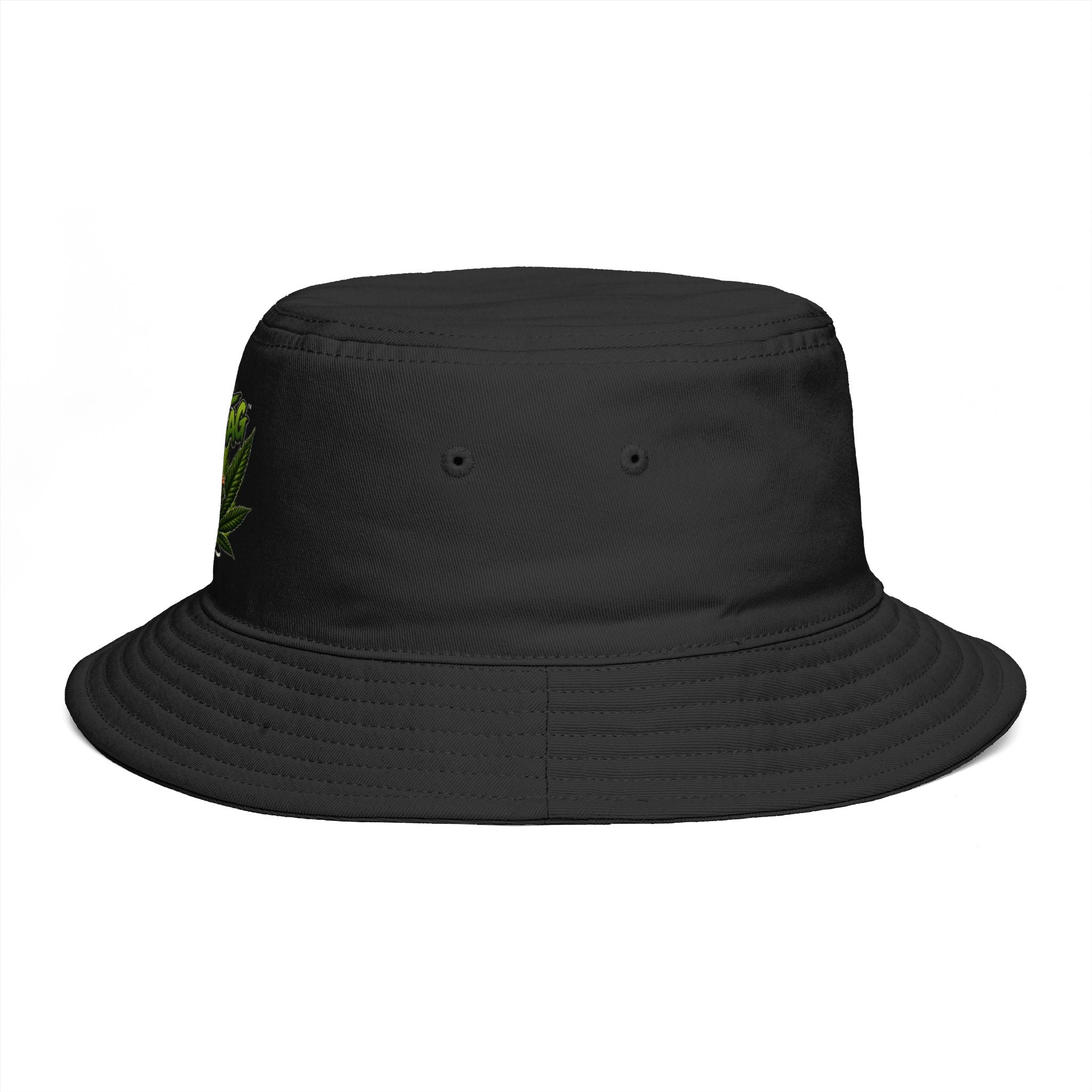 Smell the Bag Bucket Hat — Retro Cannabis Leaf Graphic Hat