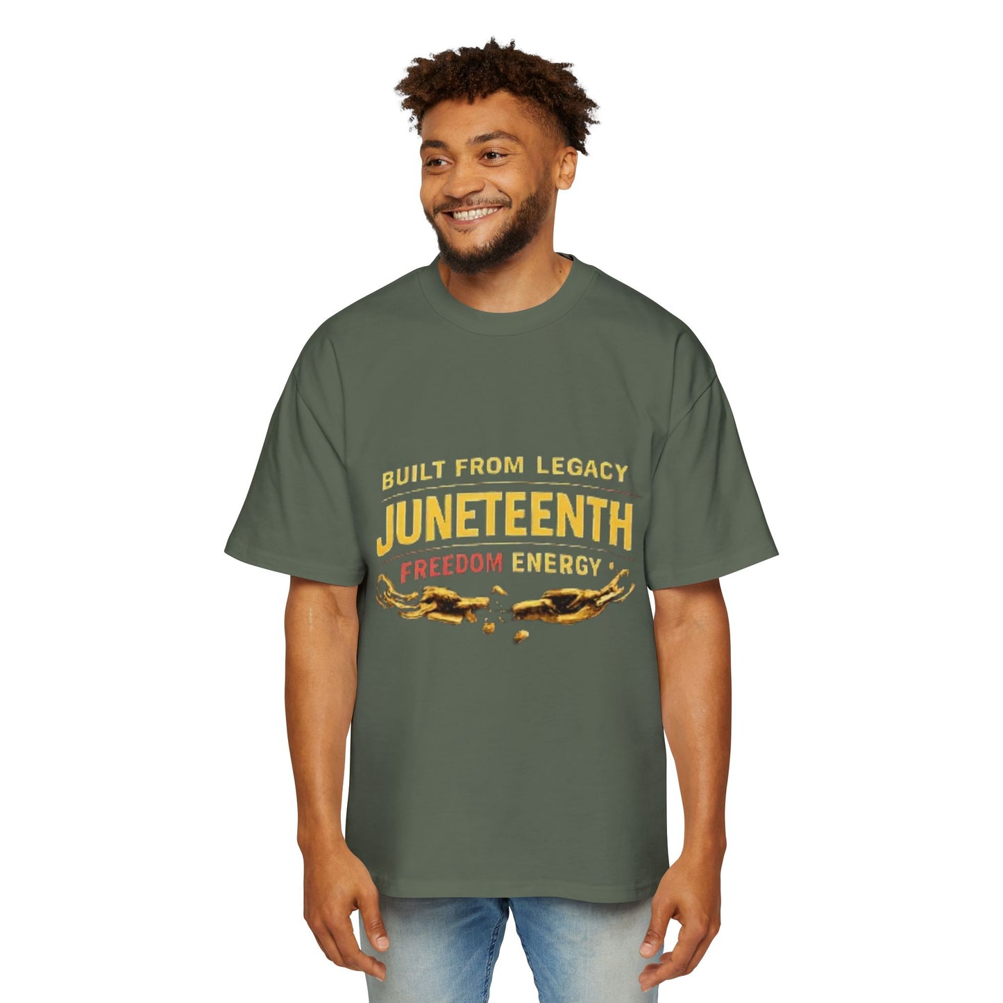 Juneteenth Freedom Energy T-Shirt — "Built From Legacy" Mens Oversized Tee