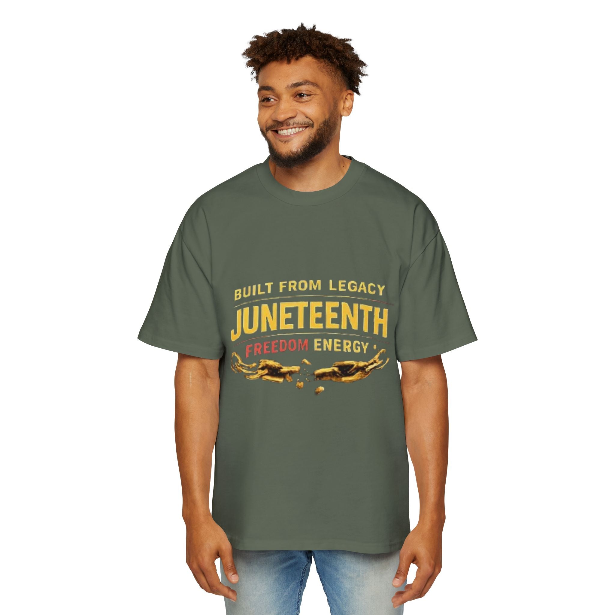 Juneteenth Freedom Energy T-Shirt — "Built From Legacy" Mens Oversized Tee