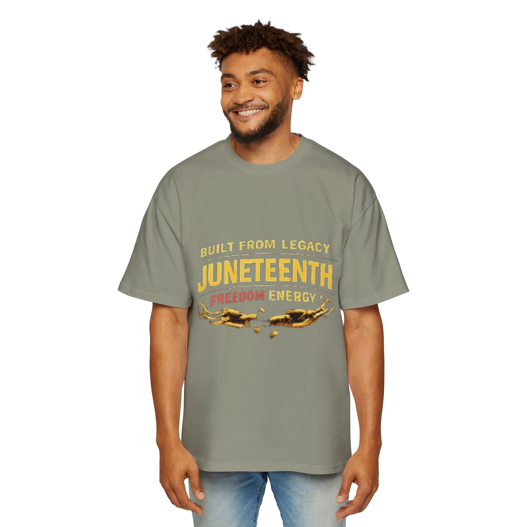 Juneteenth Freedom Energy T-Shirt — "Built From Legacy" Mens Oversized Tee