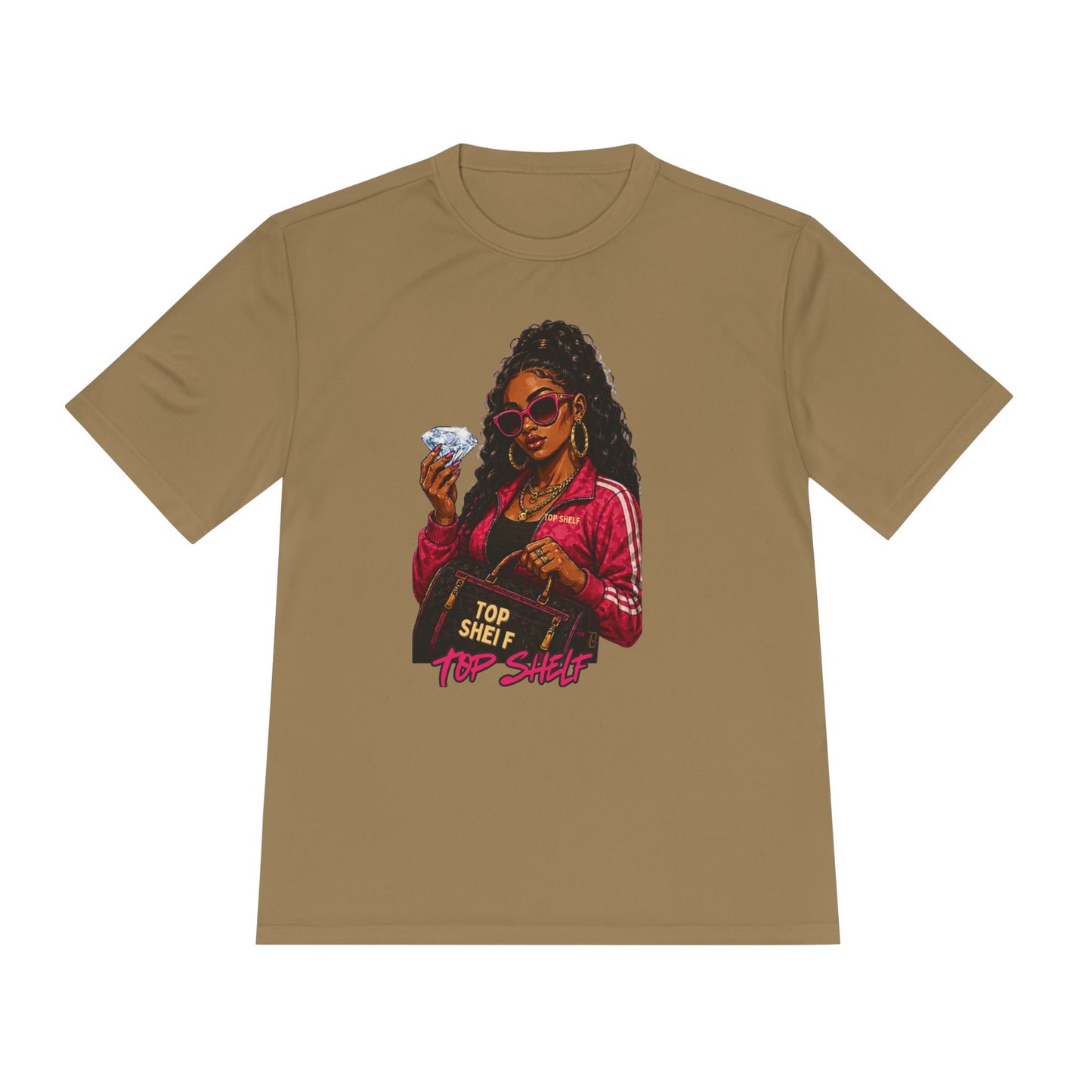 Top Shelf Woman Graphic Tee - Bold Retro Money Design