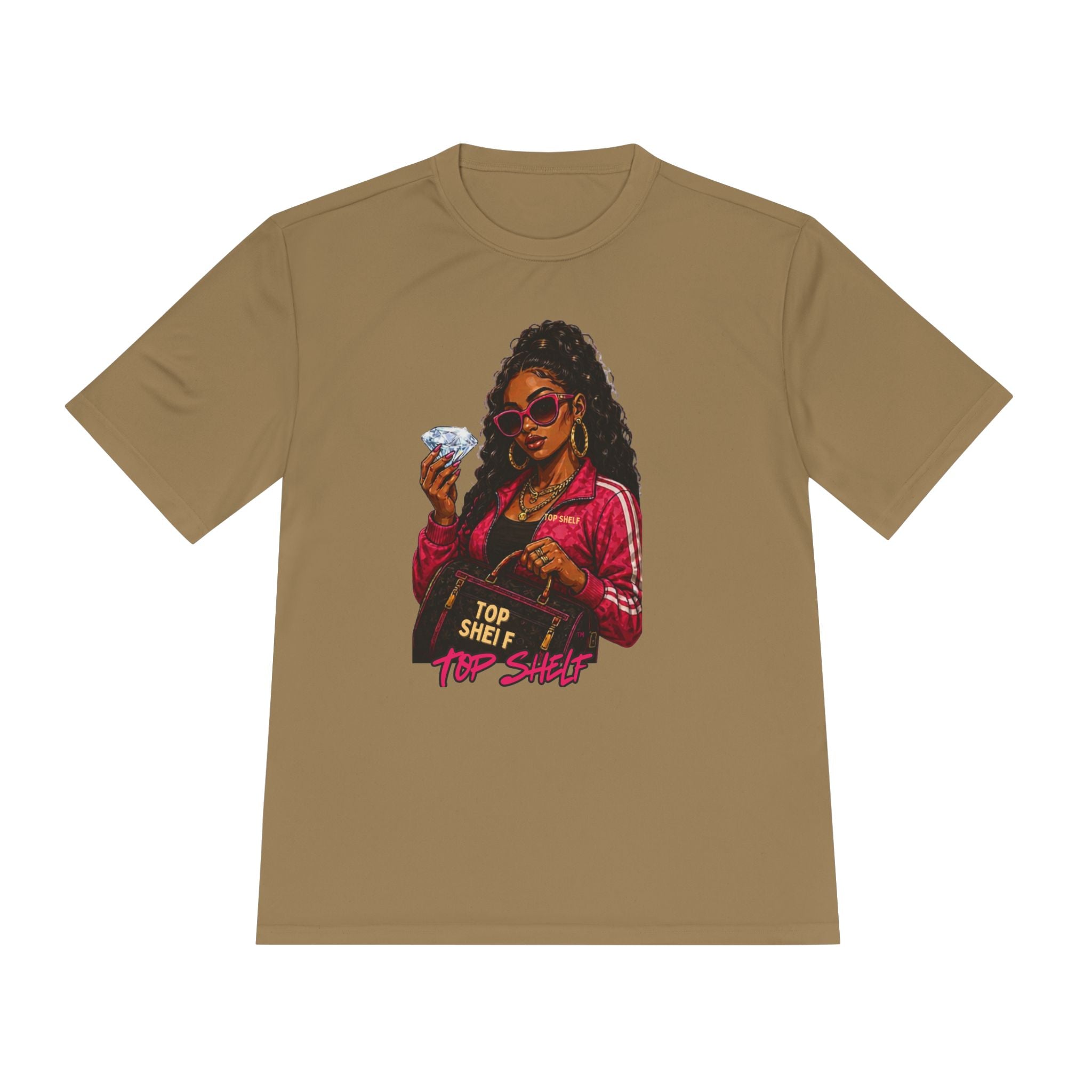 Top Shelf Woman Graphic Tee - Bold Retro Money Design