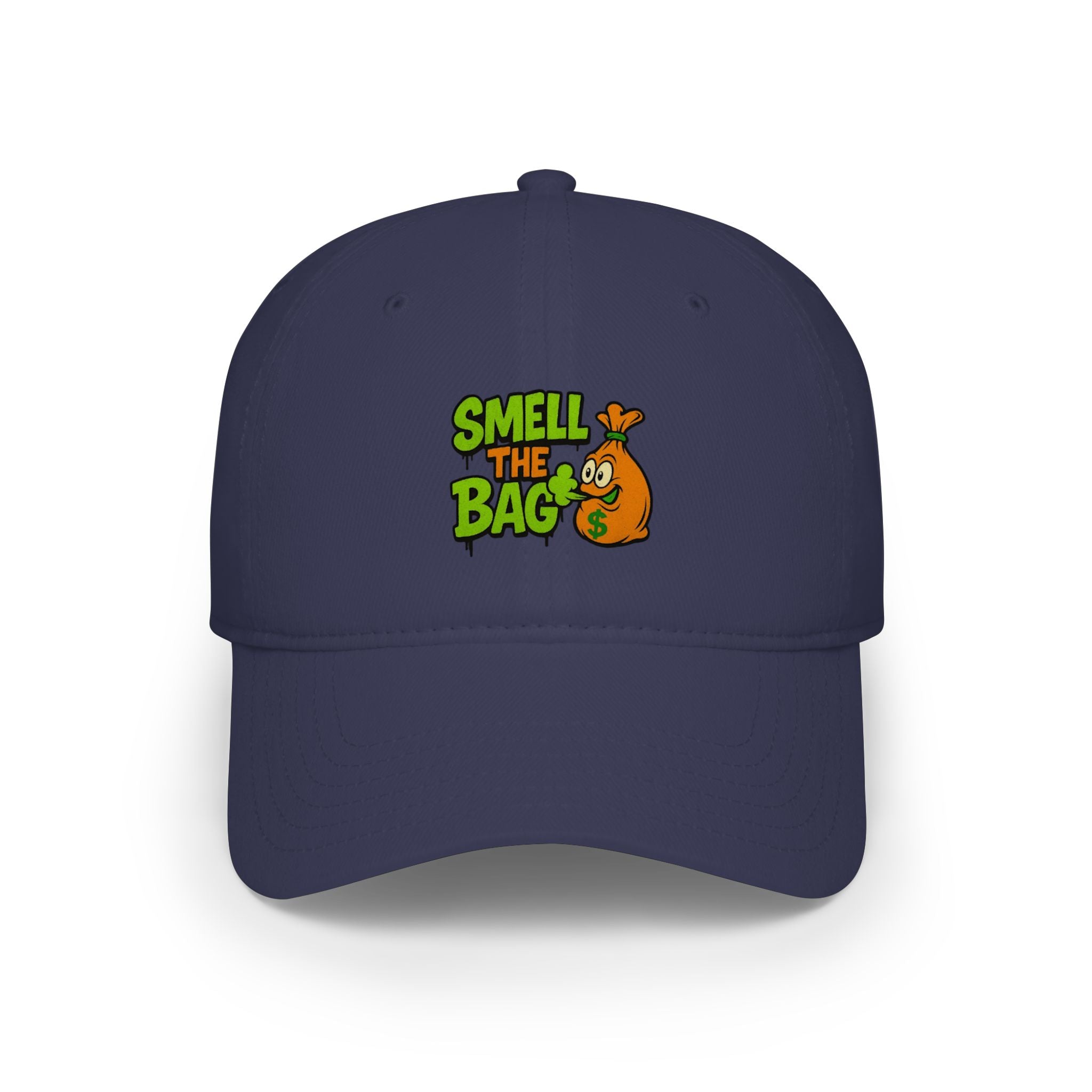 Smell The Bag Baseball Cap — Funny Retro Orange Graphic Hat