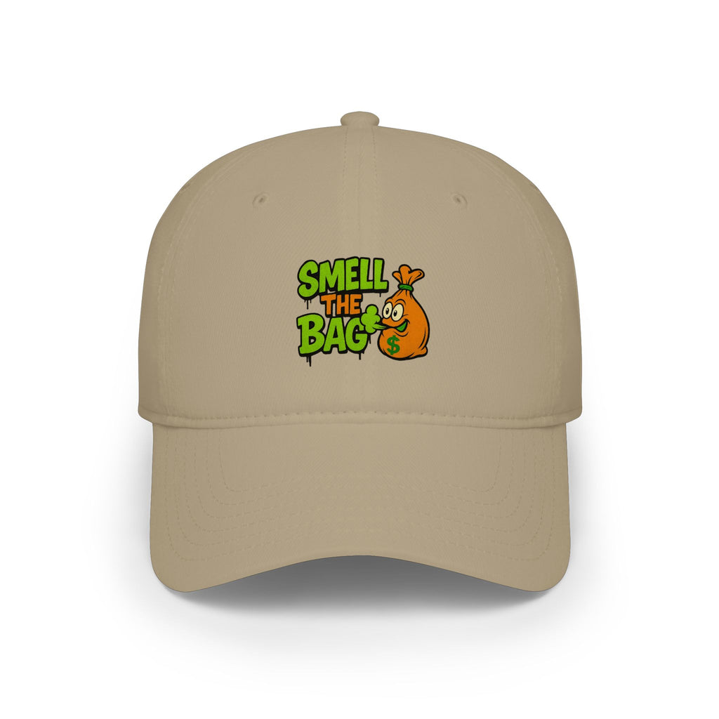 Smell The Bag Baseball Cap — Funny Retro Orange Graphic Hat