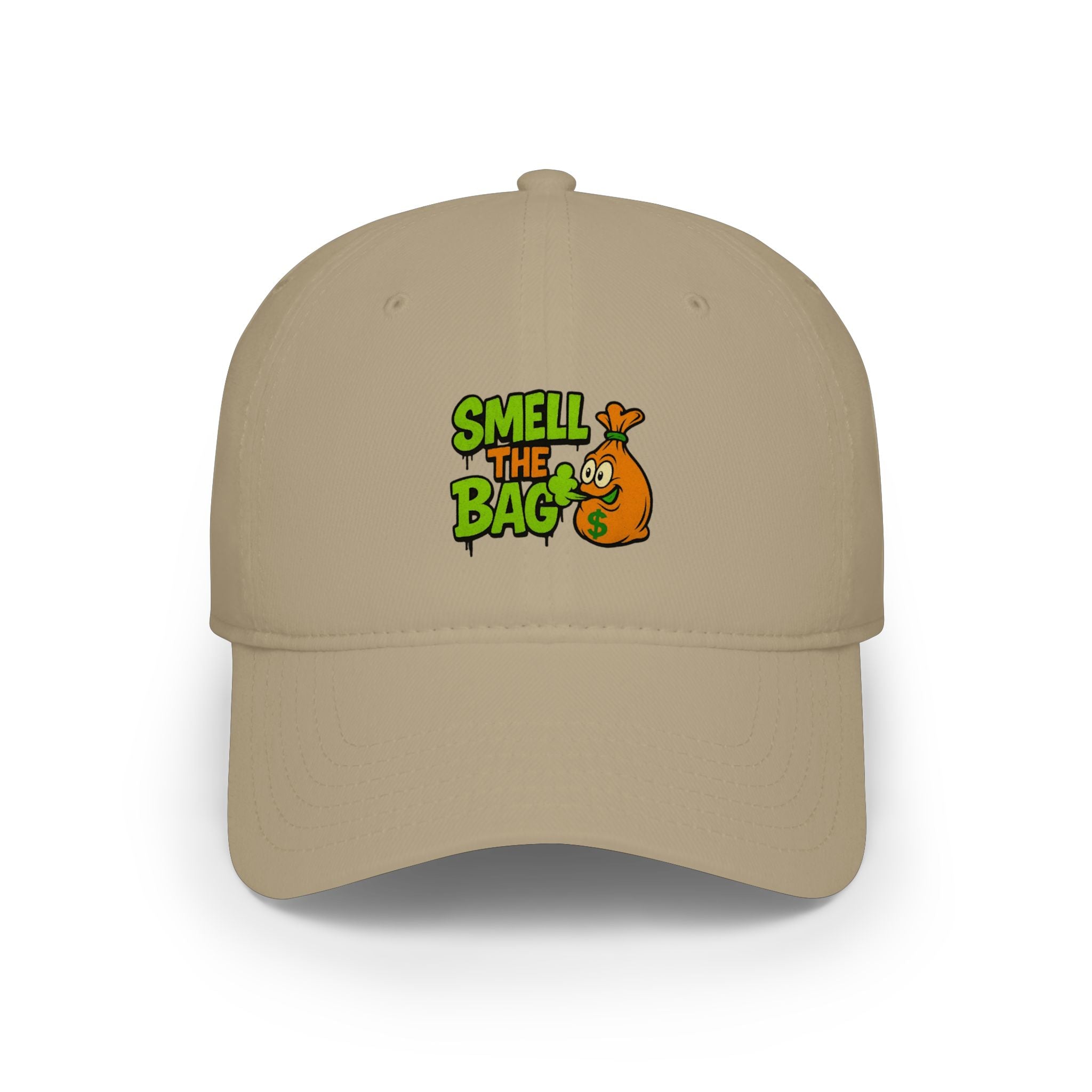 Smell The Bag Baseball Cap — Funny Retro Orange Graphic Hat