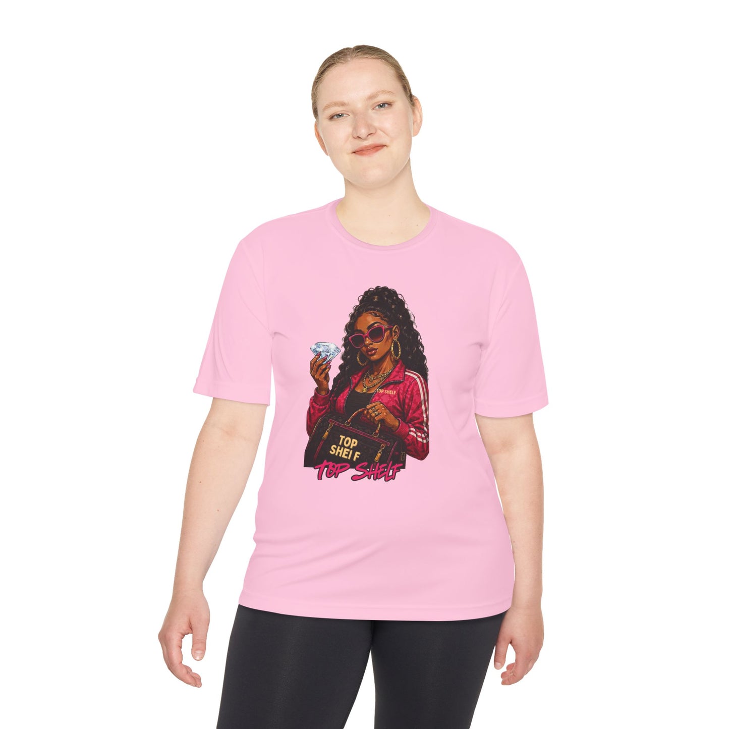 Top Shelf Woman Graphic Tee - Bold Retro Money Design