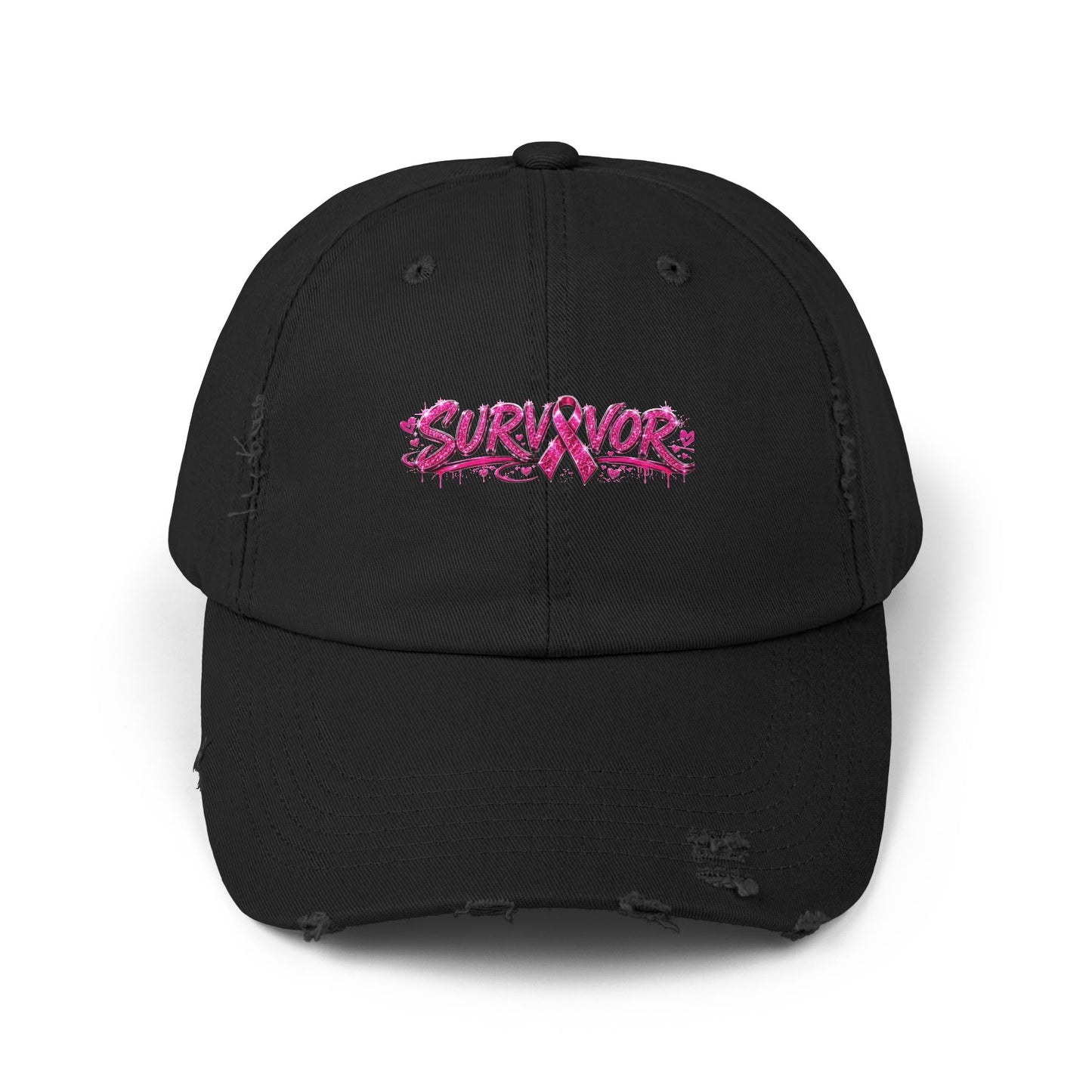 Survivor Distressed Cap — Pink Graffiti Baseball Hat