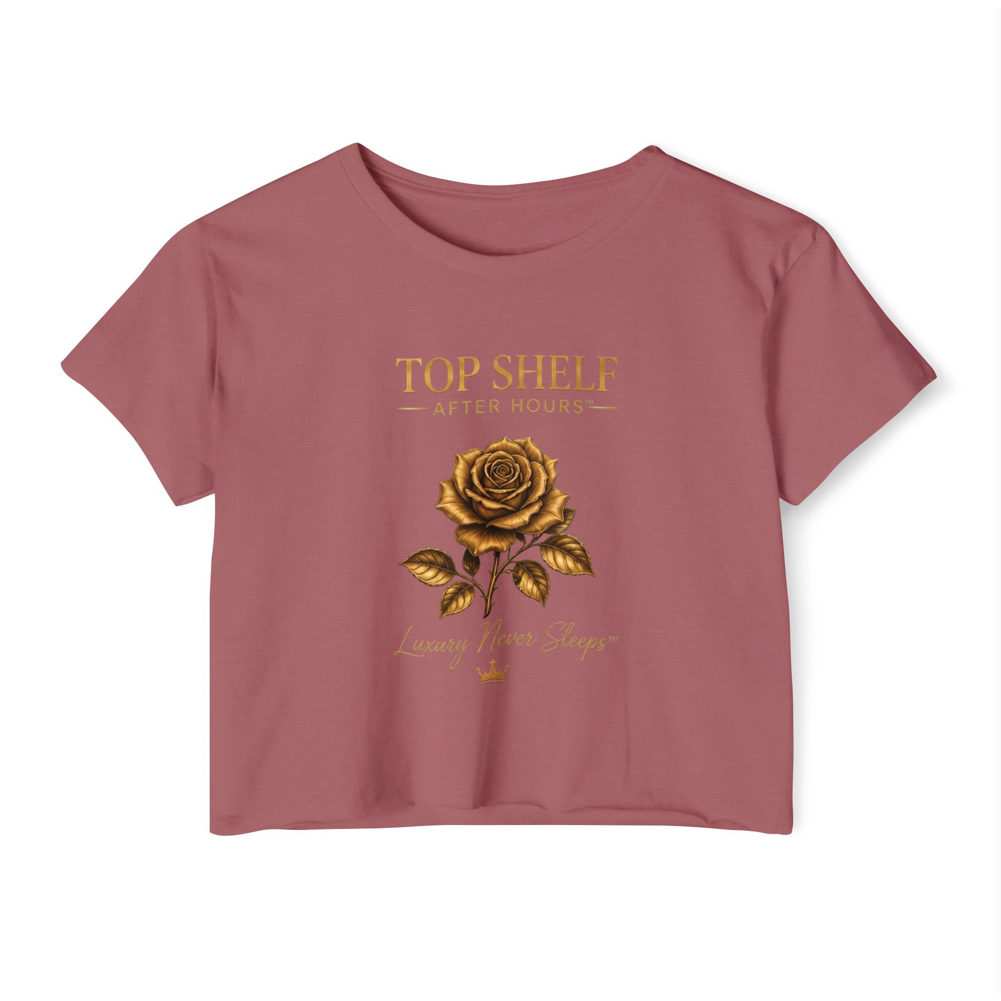 Top Shelf After Hours Rose Crop Top — Women’s Festival Graphic Tee
