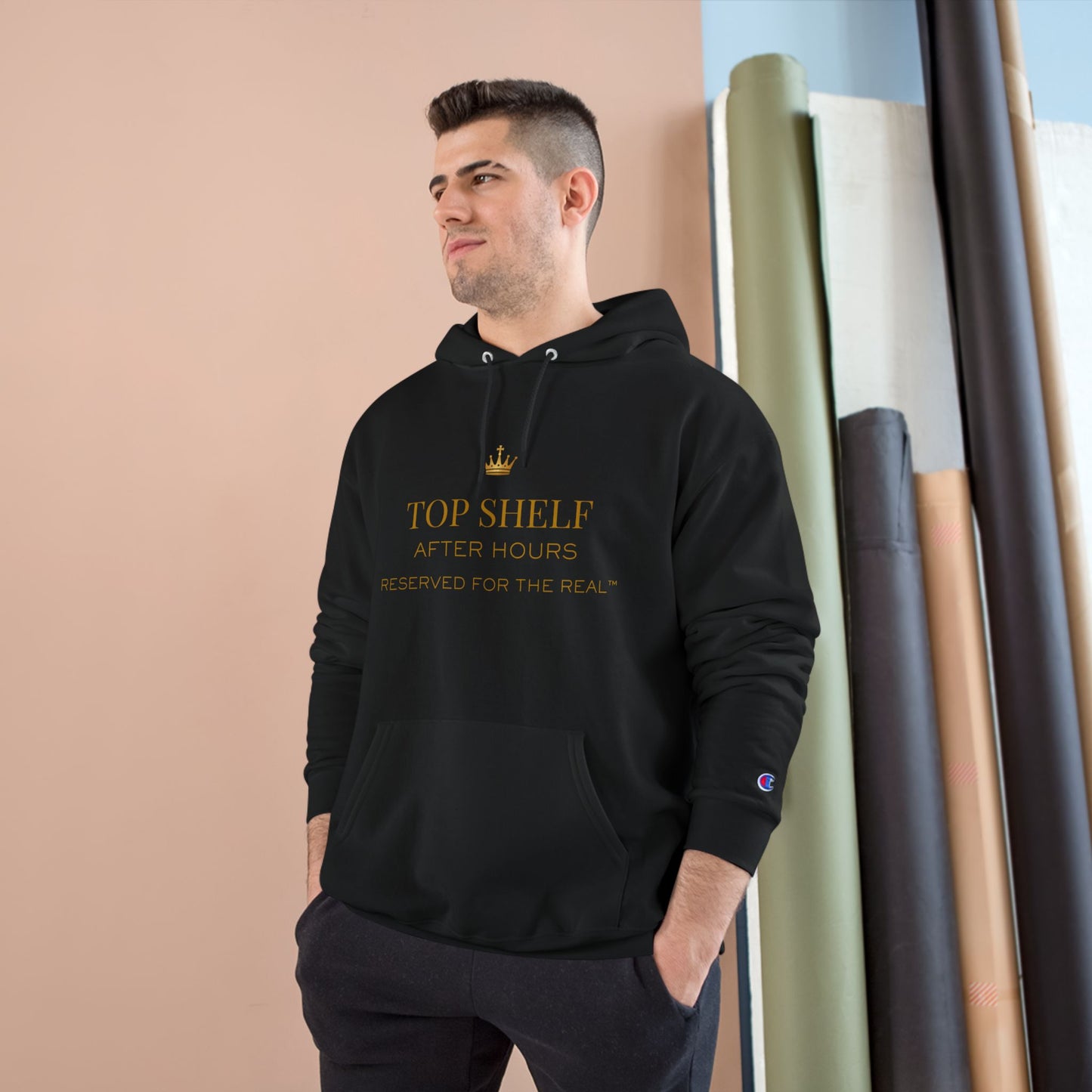 Top Shelf Hoodie — "Top Shelf After Hours" Graphic Champion Hoodie