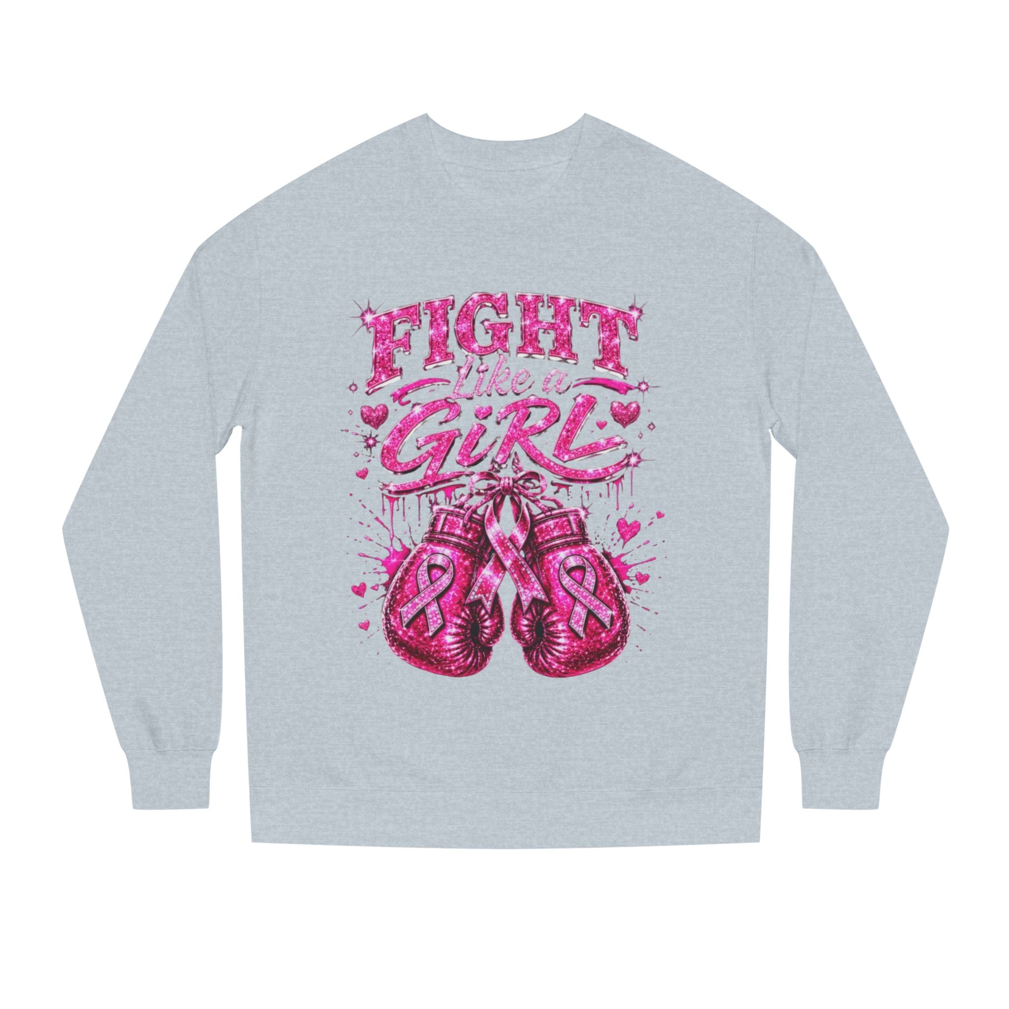 Fight Like a Girl Sweatshirt — Breast Cancer Awareness Boxing Crewneck