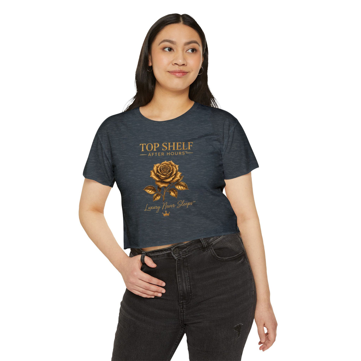 Top Shelf After Hours Rose Crop Top — Women’s Festival Graphic Tee