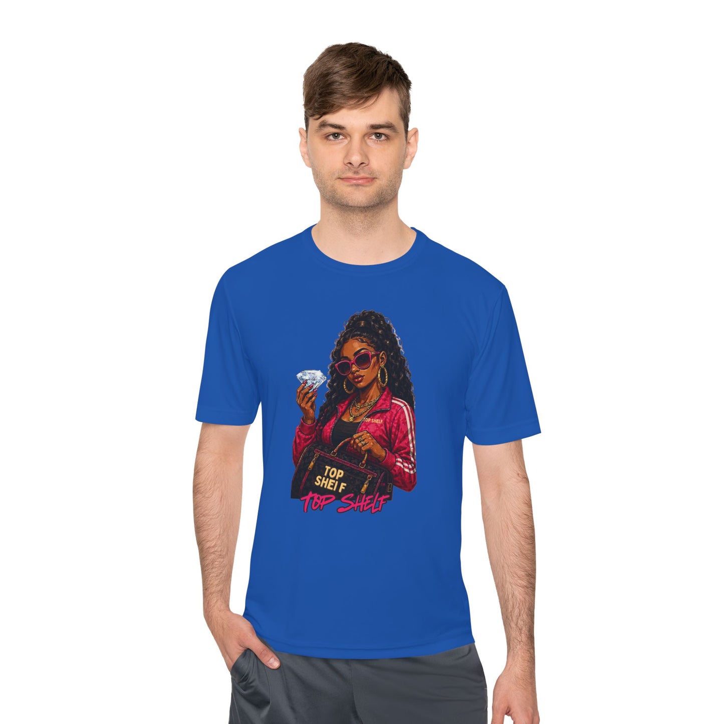 Top Shelf Woman Graphic Tee - Bold Retro Money Design