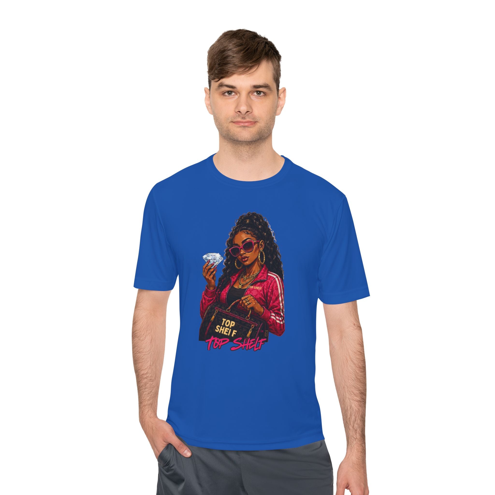 Top Shelf Woman Graphic Tee - Bold Retro Money Design