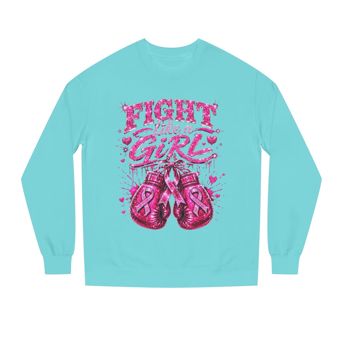 Fight Like a Girl Sweatshirt — Breast Cancer Awareness Boxing Crewneck