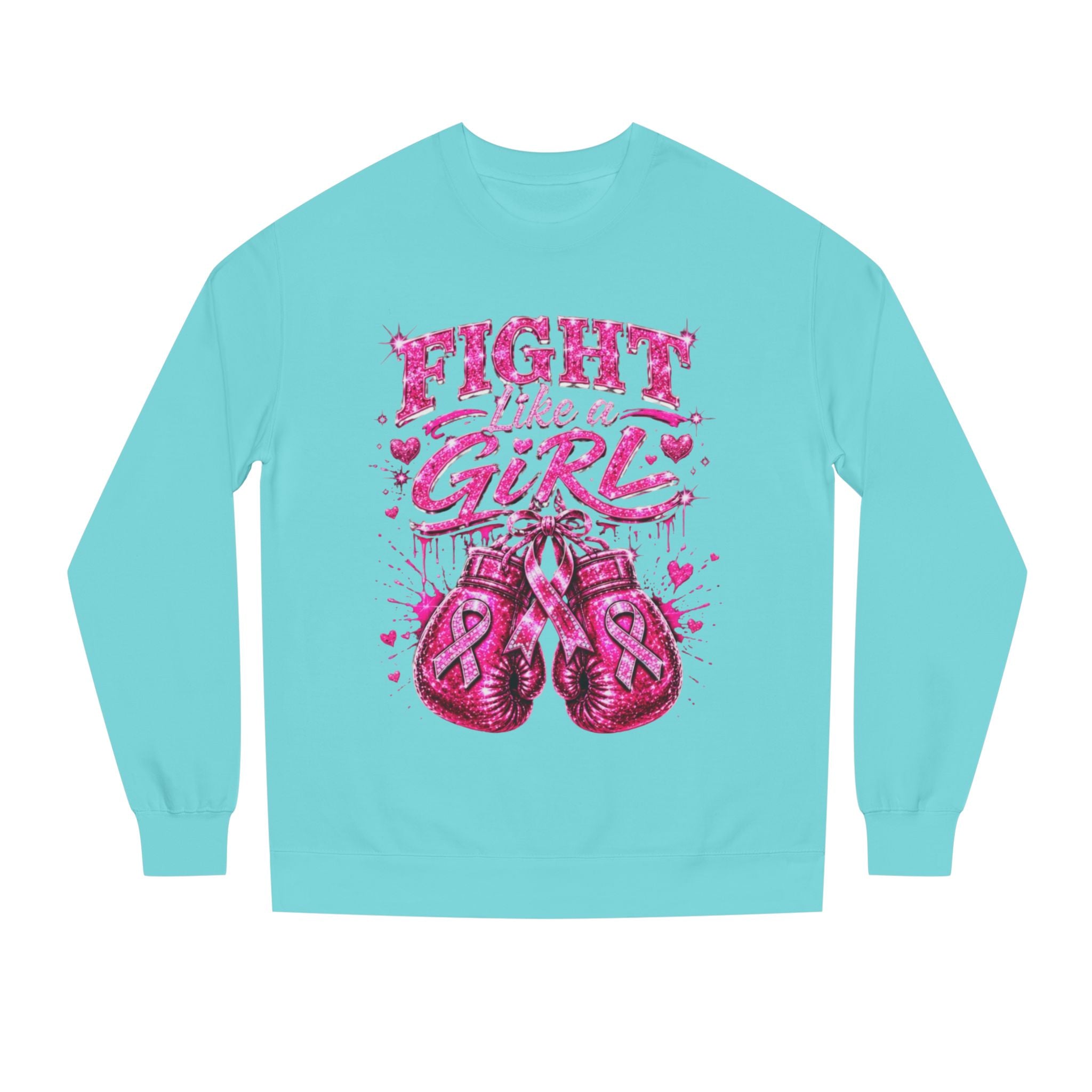 Fight Like a Girl Sweatshirt — Breast Cancer Awareness Boxing Crewneck
