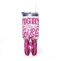 40oz Tumbler - "Fight Like a Girl" Breast Cancer Awareness Thermal Cup