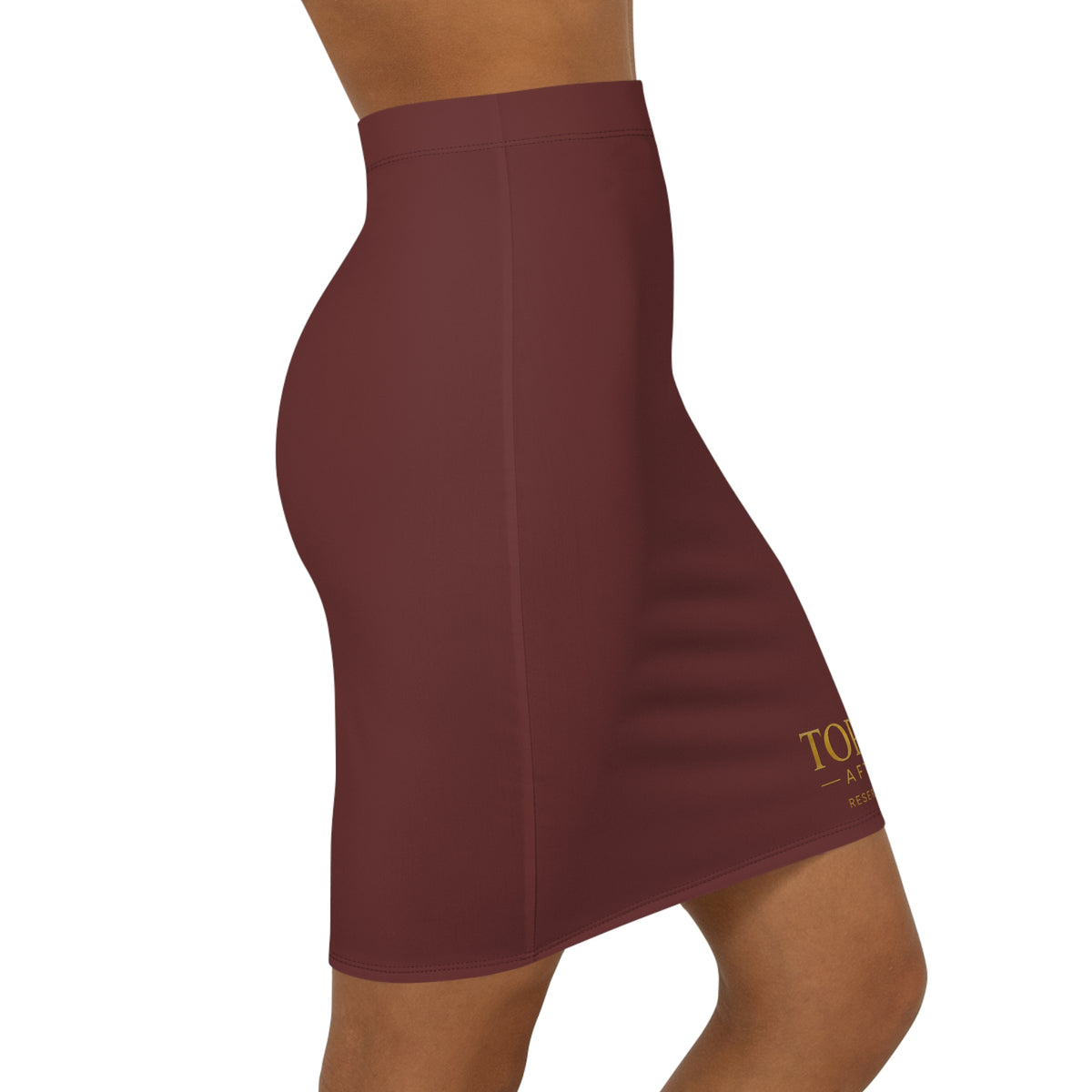Burgundy Mid-Rise Pencil Skirt — Sleek Office & Date Night Midi