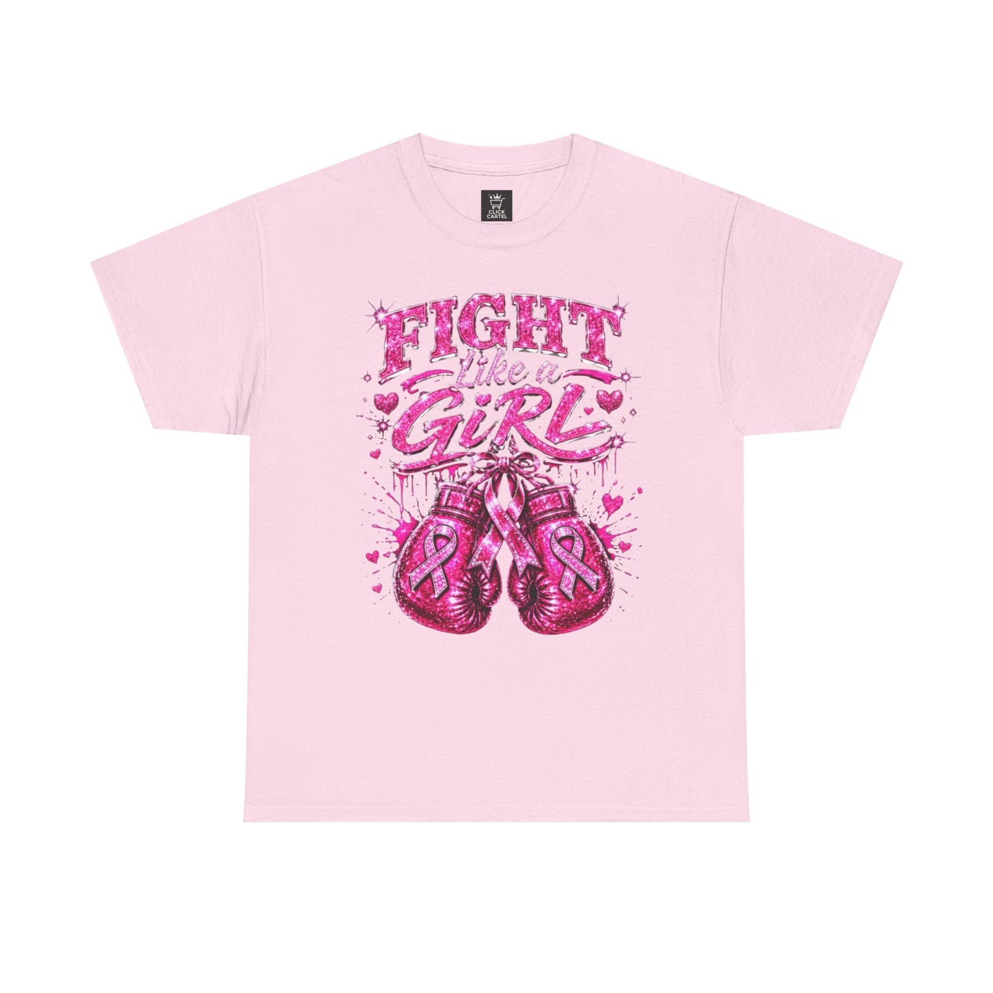 Fight Like a Girl Breast Cancer Awareness T-Shirt — Pink Boxing Gloves Design