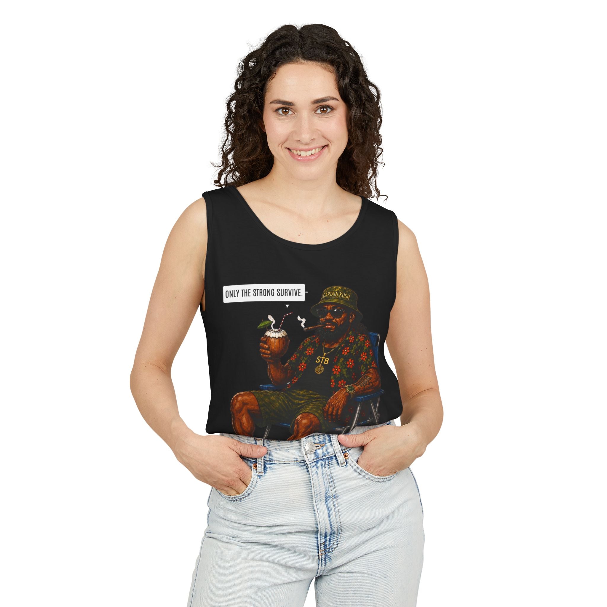 Tank Top — 'Only the Strong Survive' Beach Chair Survivor Graphic